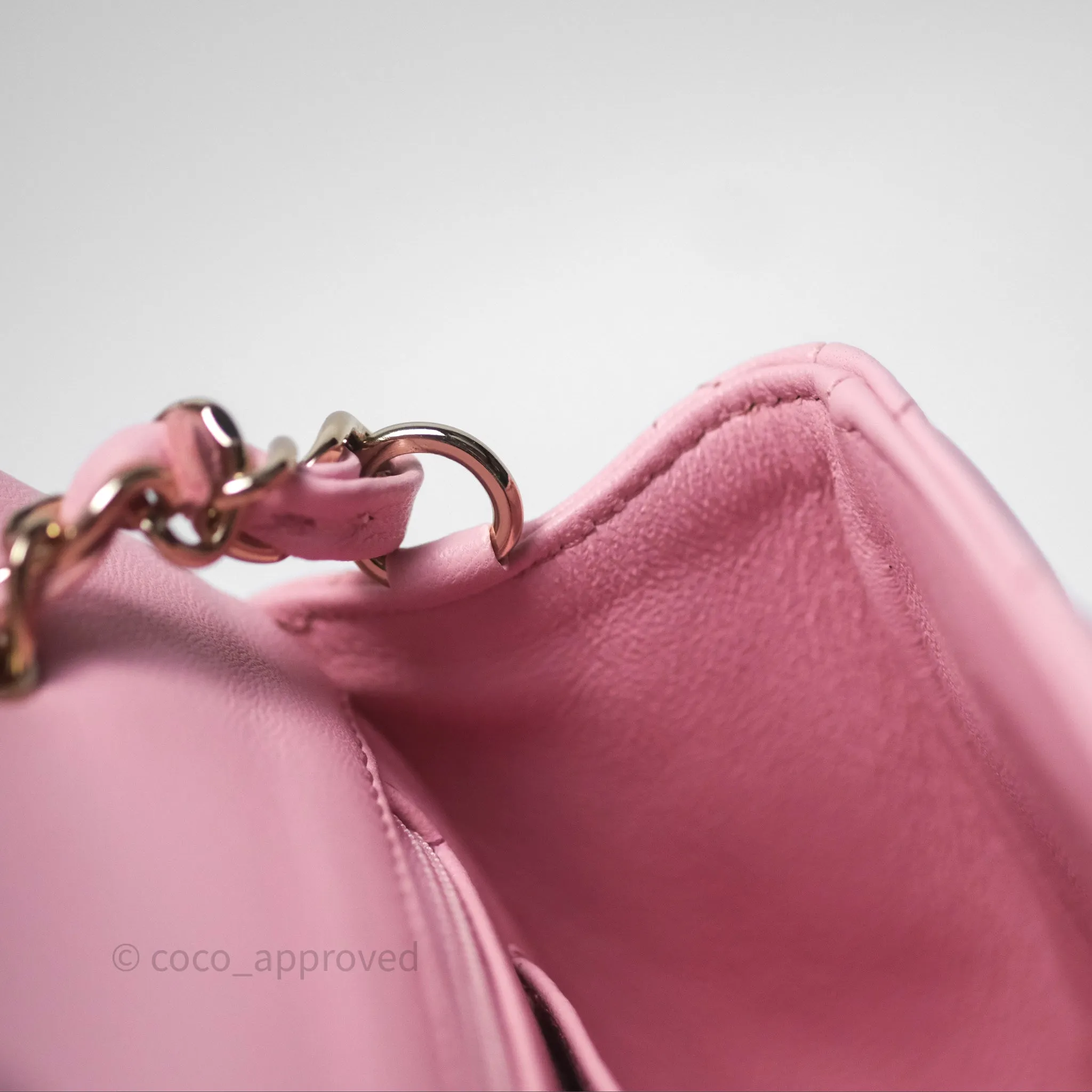 Chanel Quilted Mini Rectangular Flap Pink Lambskin Gold Hardware