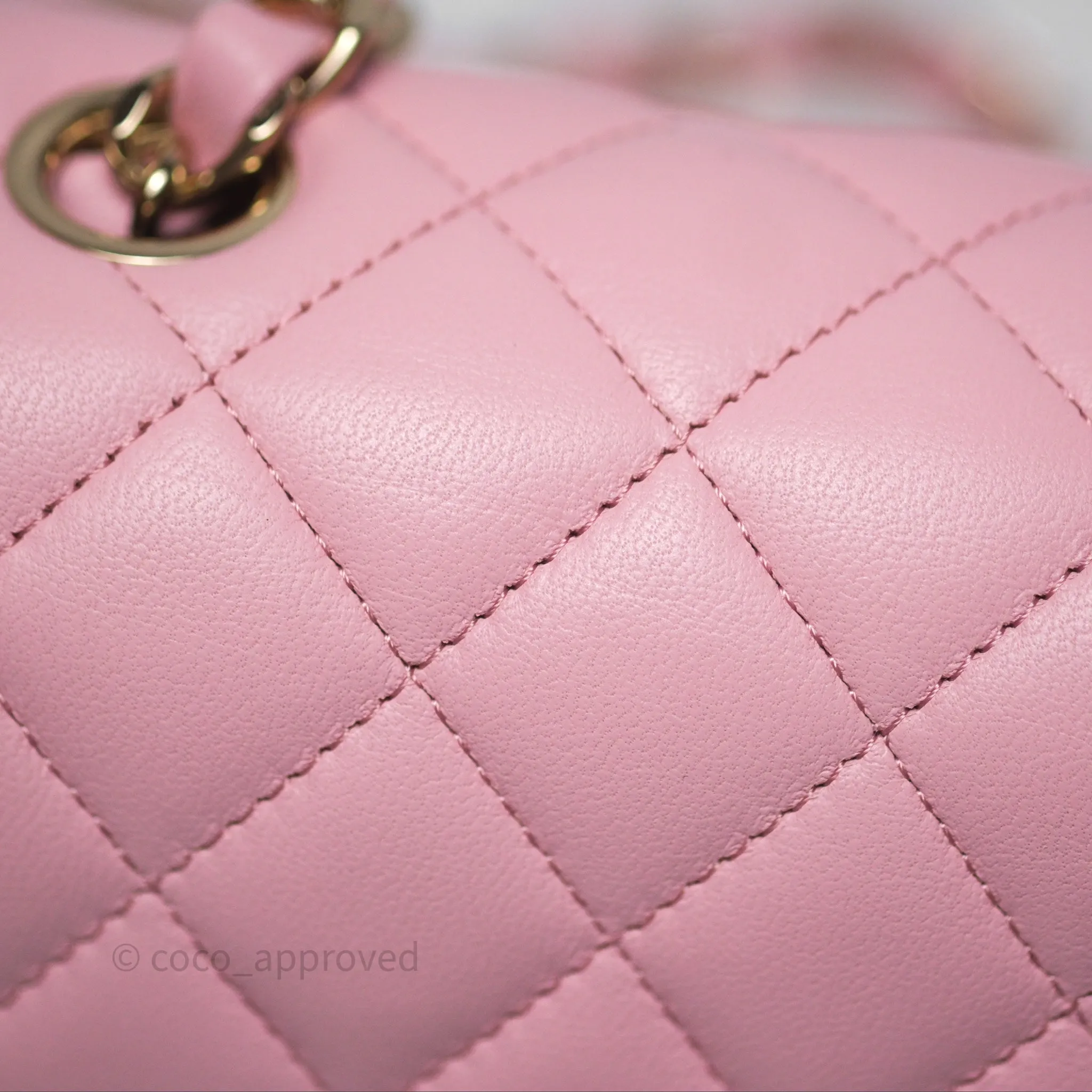Chanel Quilted Mini Rectangular Flap Pink Lambskin Gold Hardware