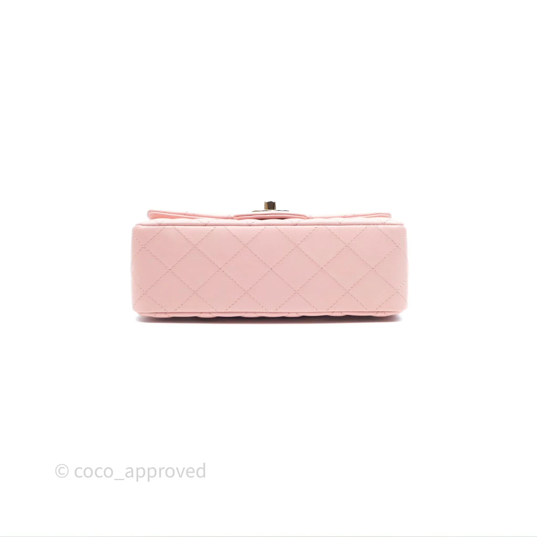 Chanel Quilted Mini Rectangular Flap Pink Lambskin Gold Hardware