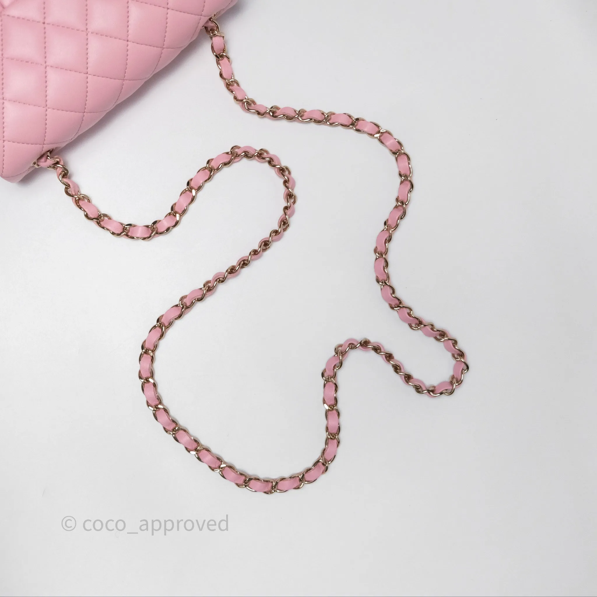 Chanel Quilted Mini Rectangular Flap Pink Lambskin Gold Hardware