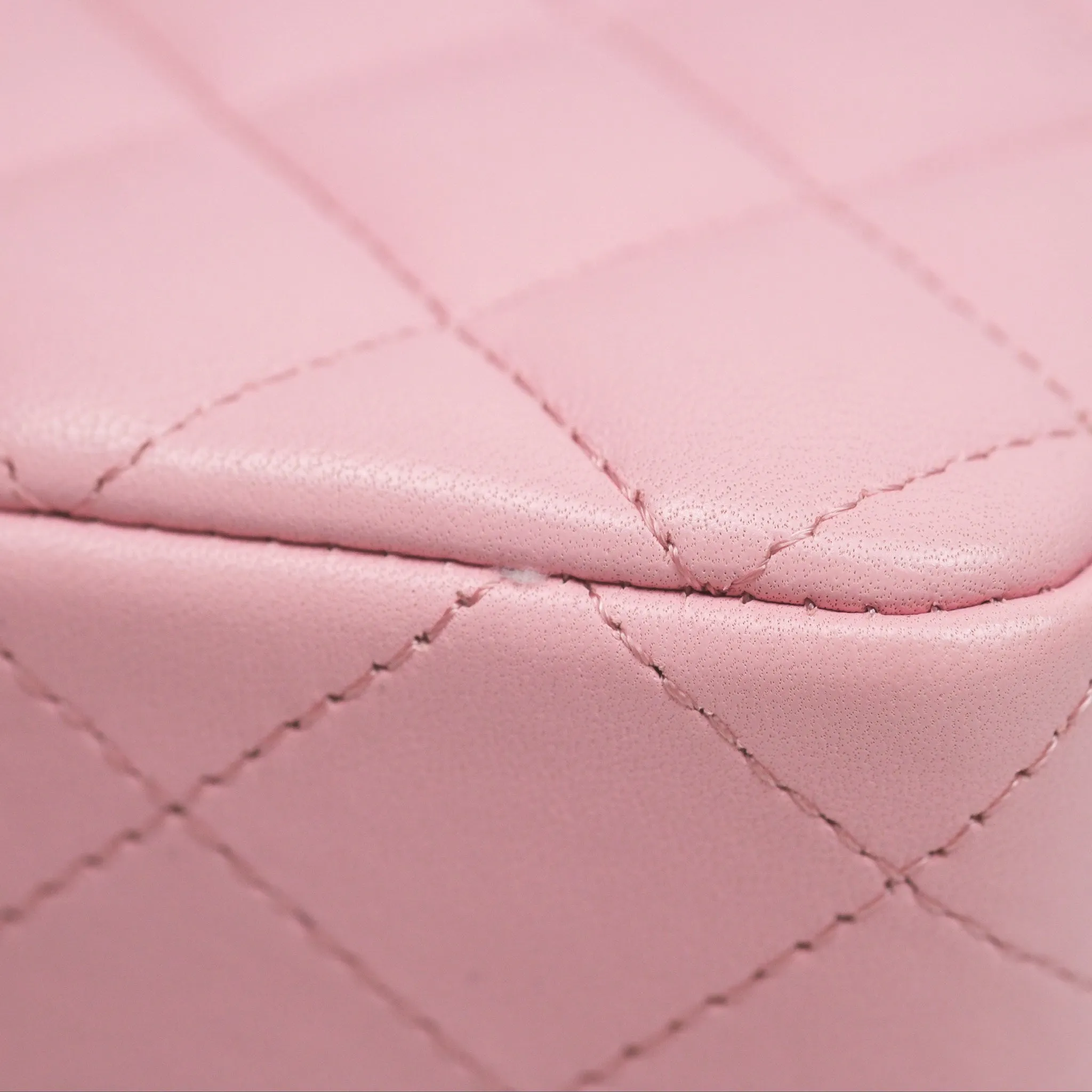 Chanel Quilted Mini Rectangular Flap Pink Lambskin Gold Hardware