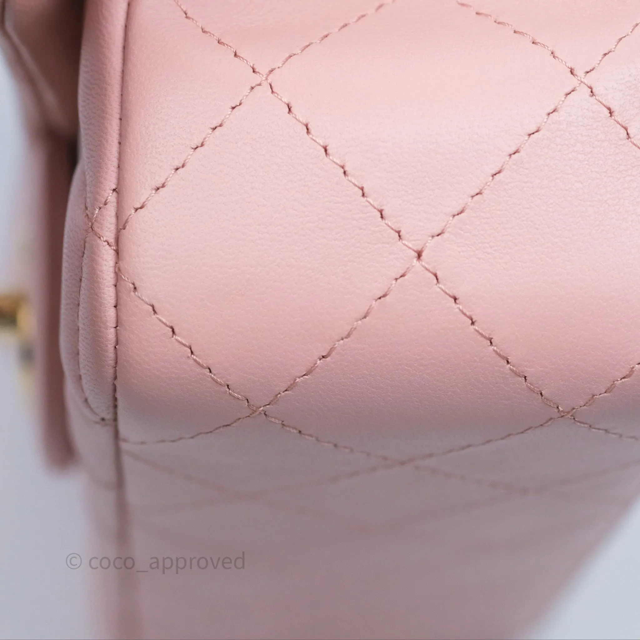 Chanel Quilted Mini Rectangular Flap Pink Lambskin Gold Hardware