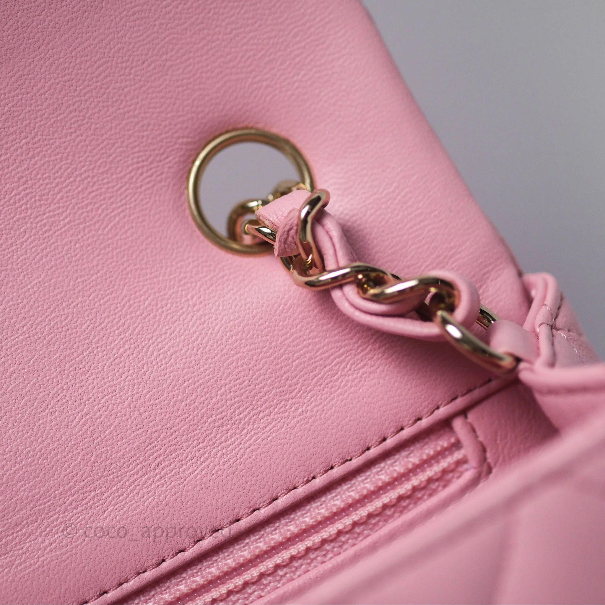 Chanel Quilted Mini Rectangular Flap Pink Lambskin Gold Hardware