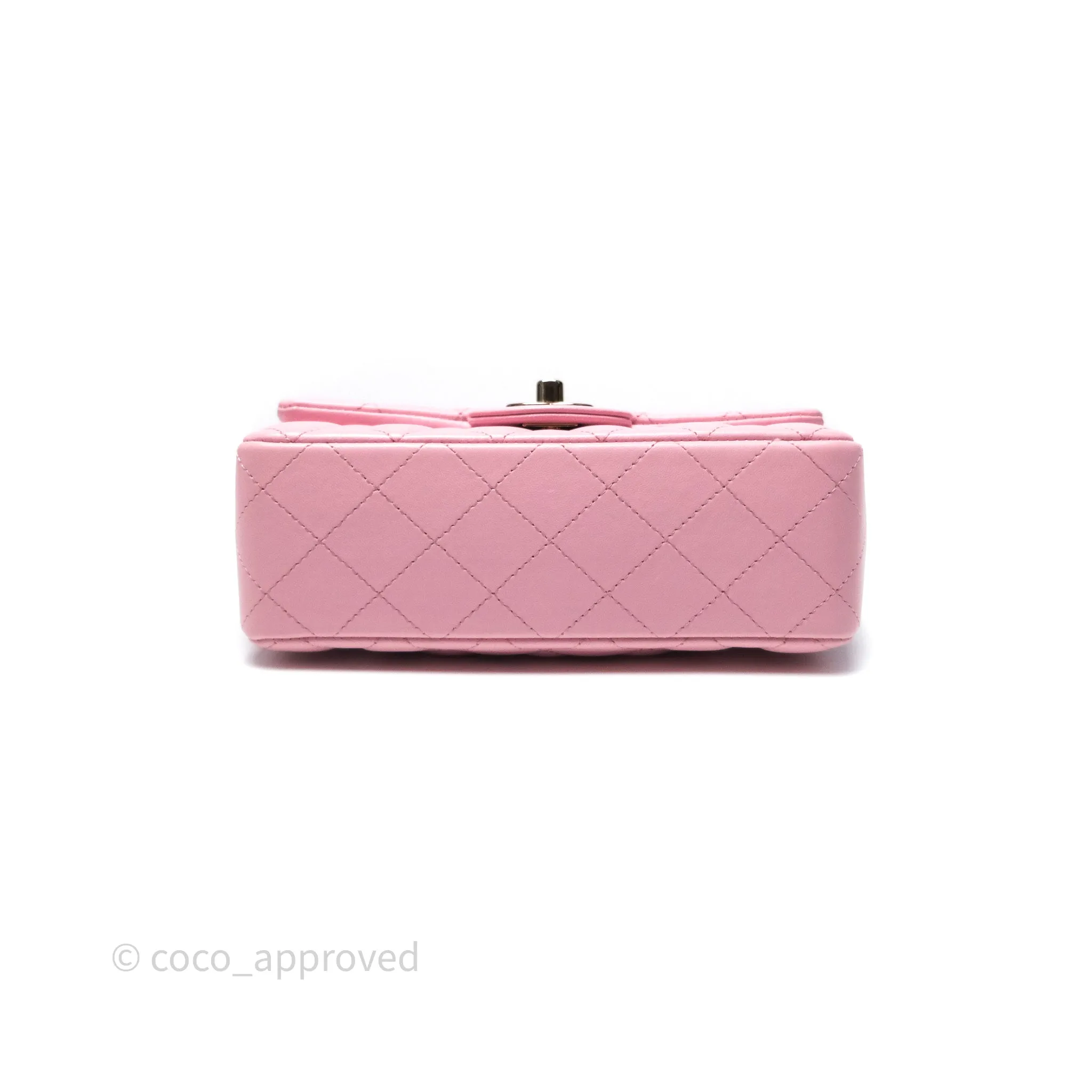 Chanel Quilted Mini Rectangular Flap Pink Lambskin Gold Hardware