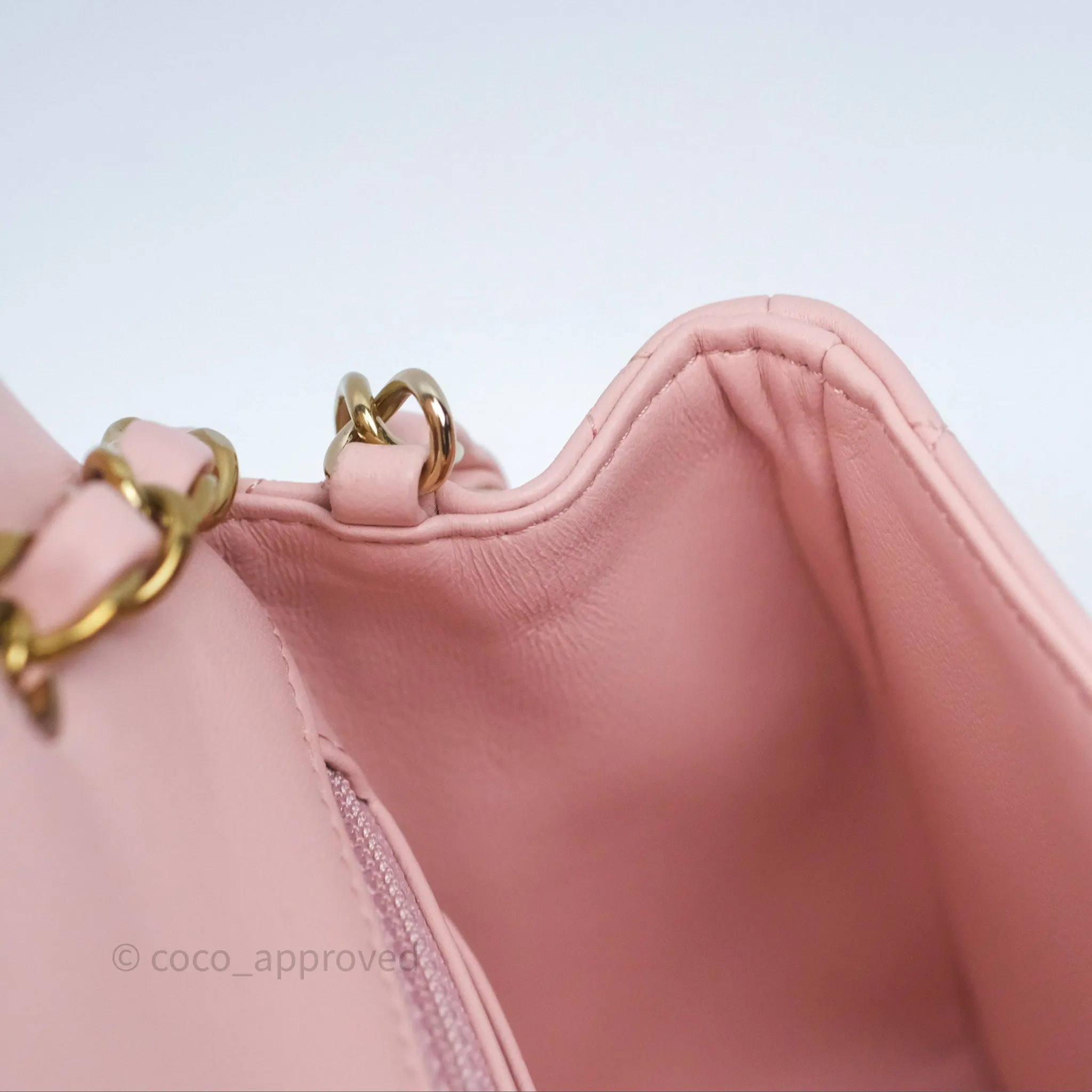 Chanel Quilted Mini Rectangular Flap Pink Lambskin Gold Hardware
