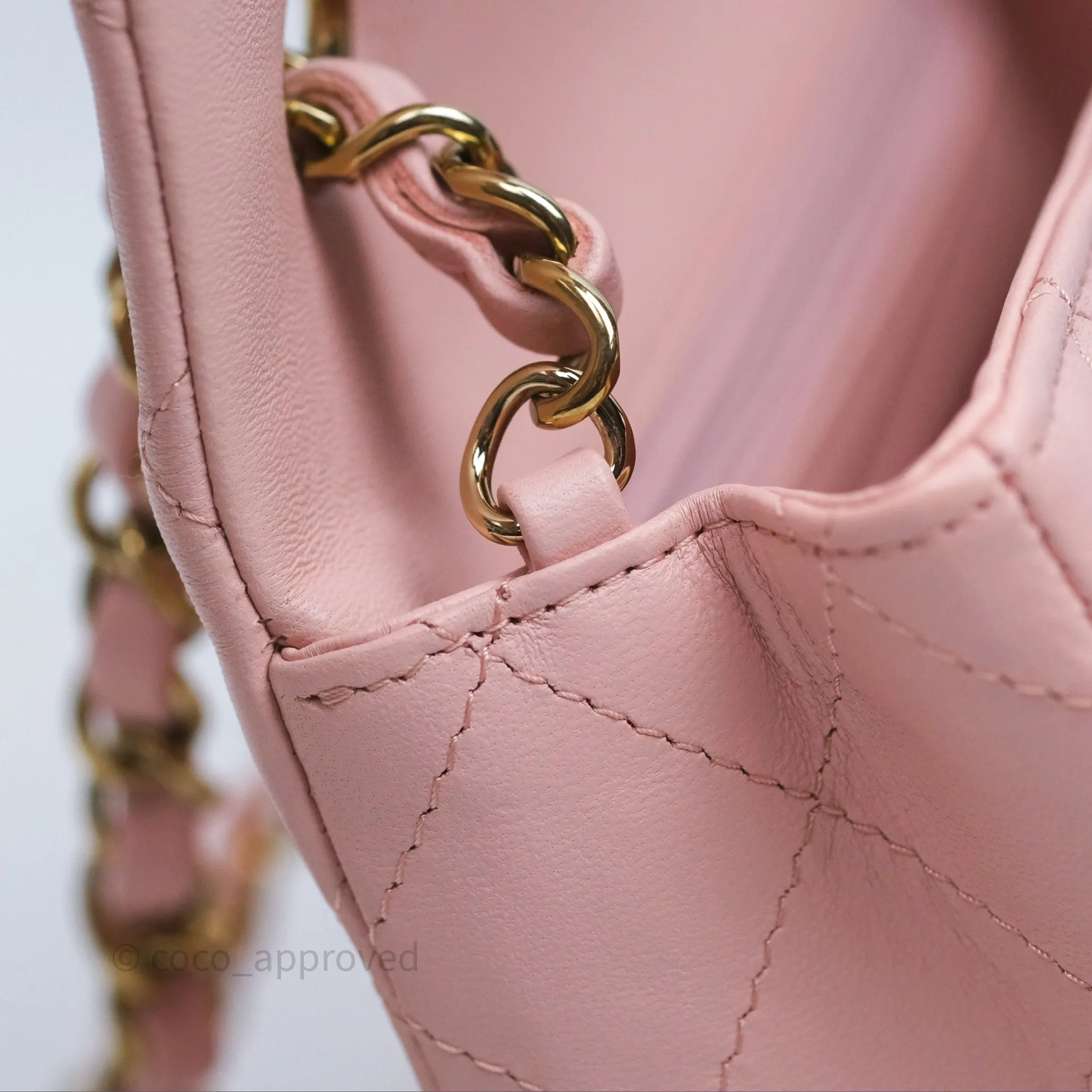 Chanel Quilted Mini Rectangular Flap Pink Lambskin Gold Hardware