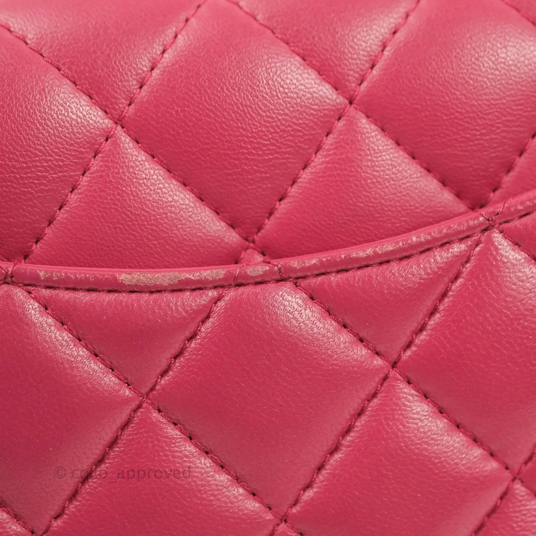 Chanel Quilted Mini Rectangular Flap Raspberry Pink Lambskin Silver Hardware