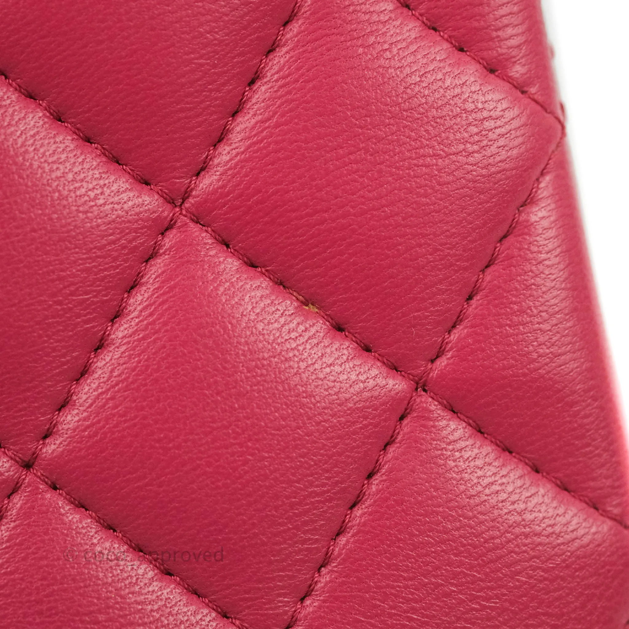 Chanel Quilted Mini Rectangular Flap Raspberry Pink Lambskin Silver Hardware