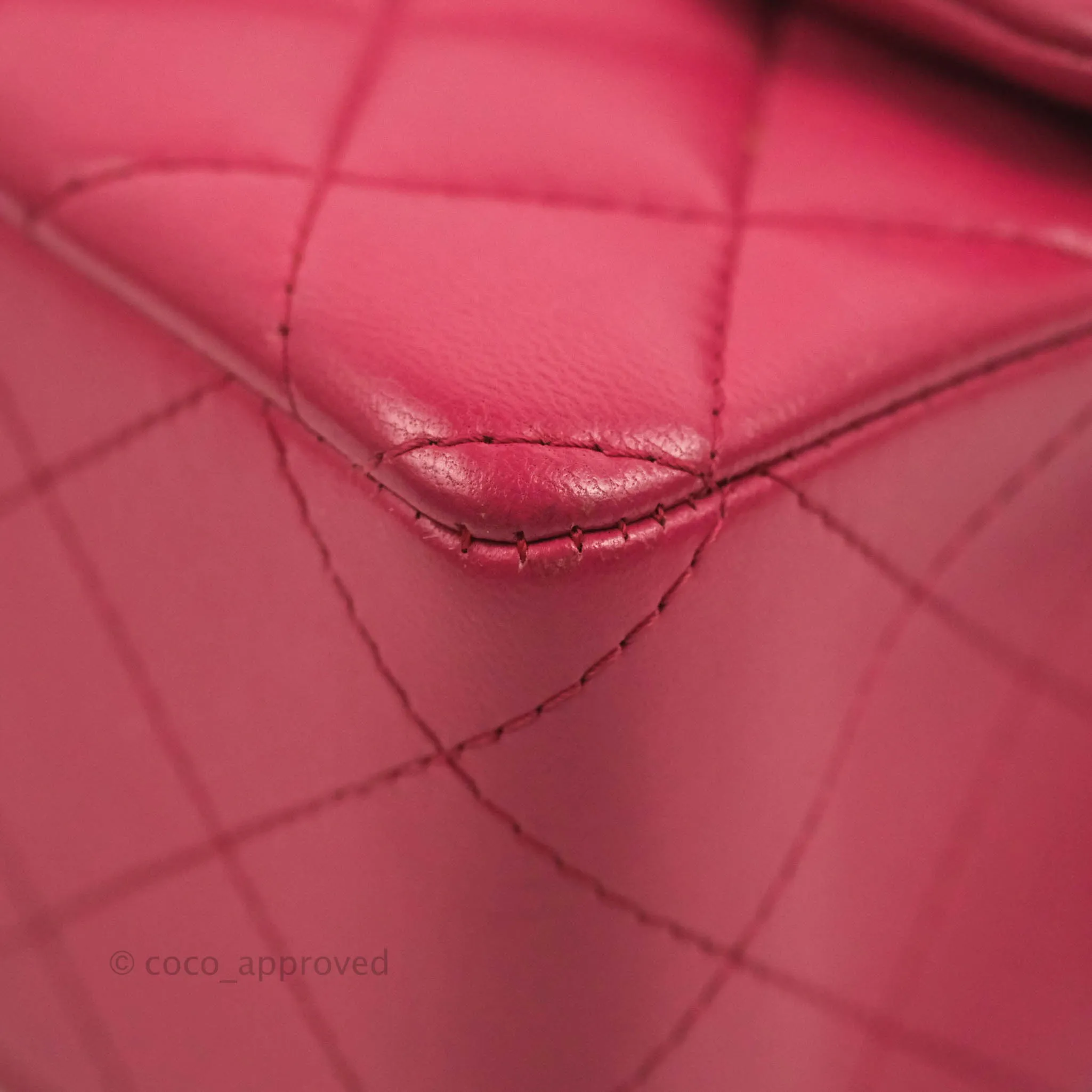 Chanel Quilted Mini Rectangular Flap Raspberry Pink Lambskin Silver Hardware