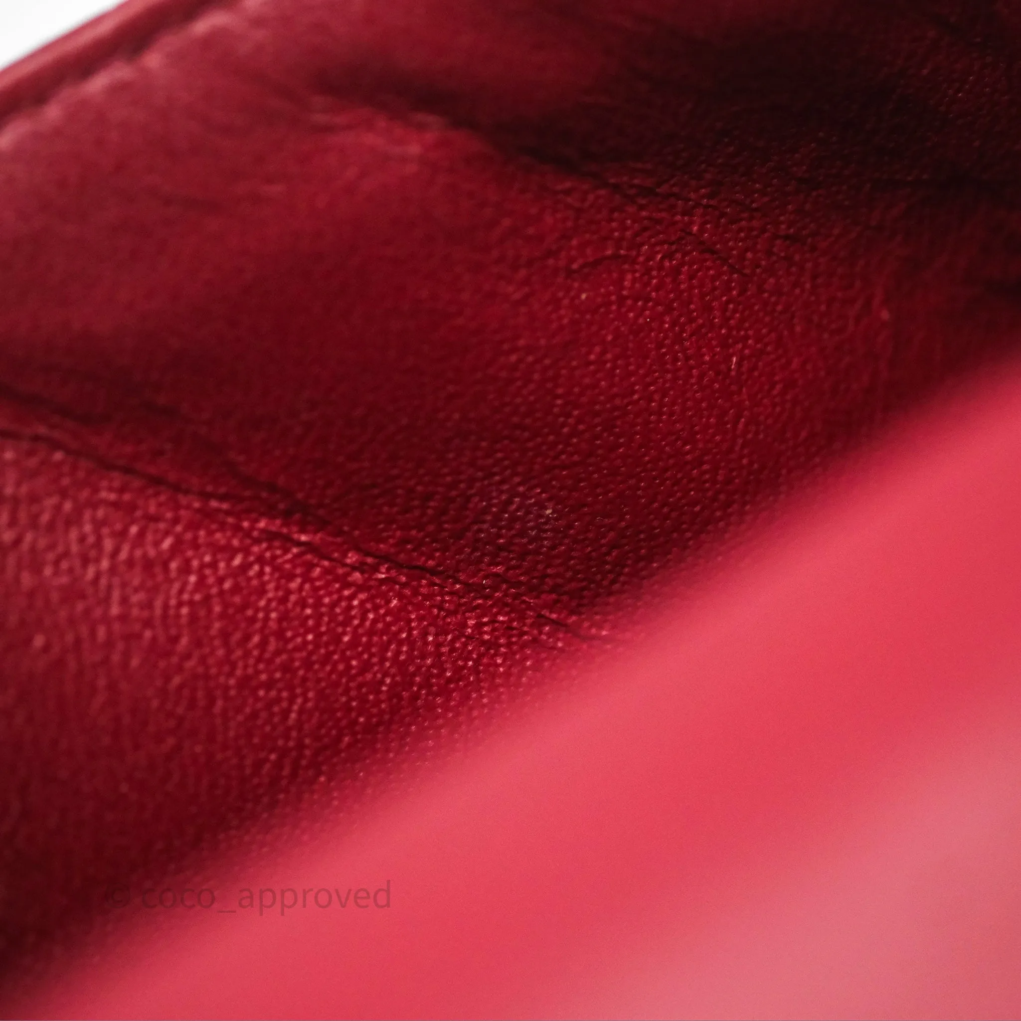 Chanel Quilted Mini Rectangular Flap Red Patent Silver Hardware