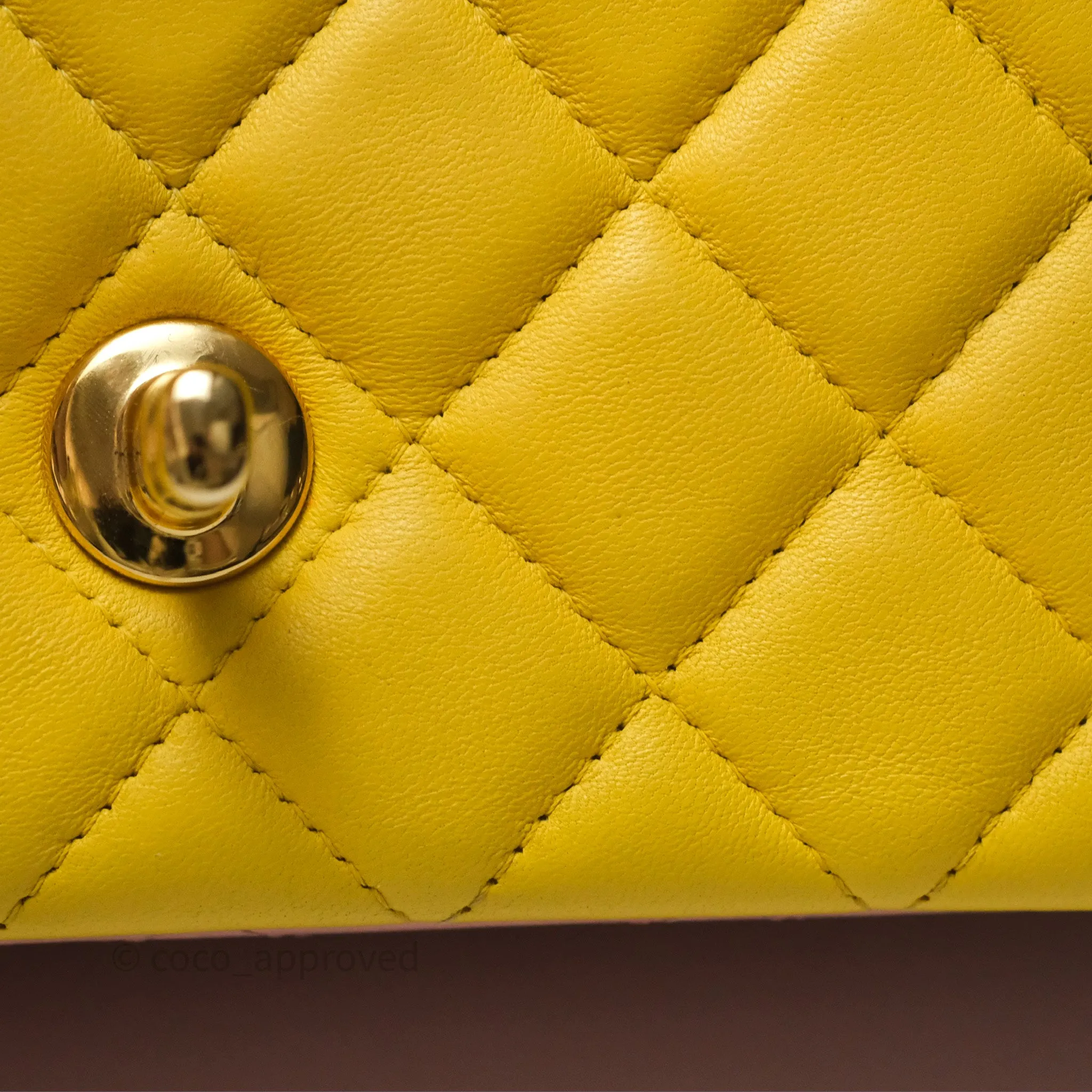 Chanel Quilted Mini Rectangular Flap Tri-Color Orange/Yellow/Pink Lambskin Gold Hardware