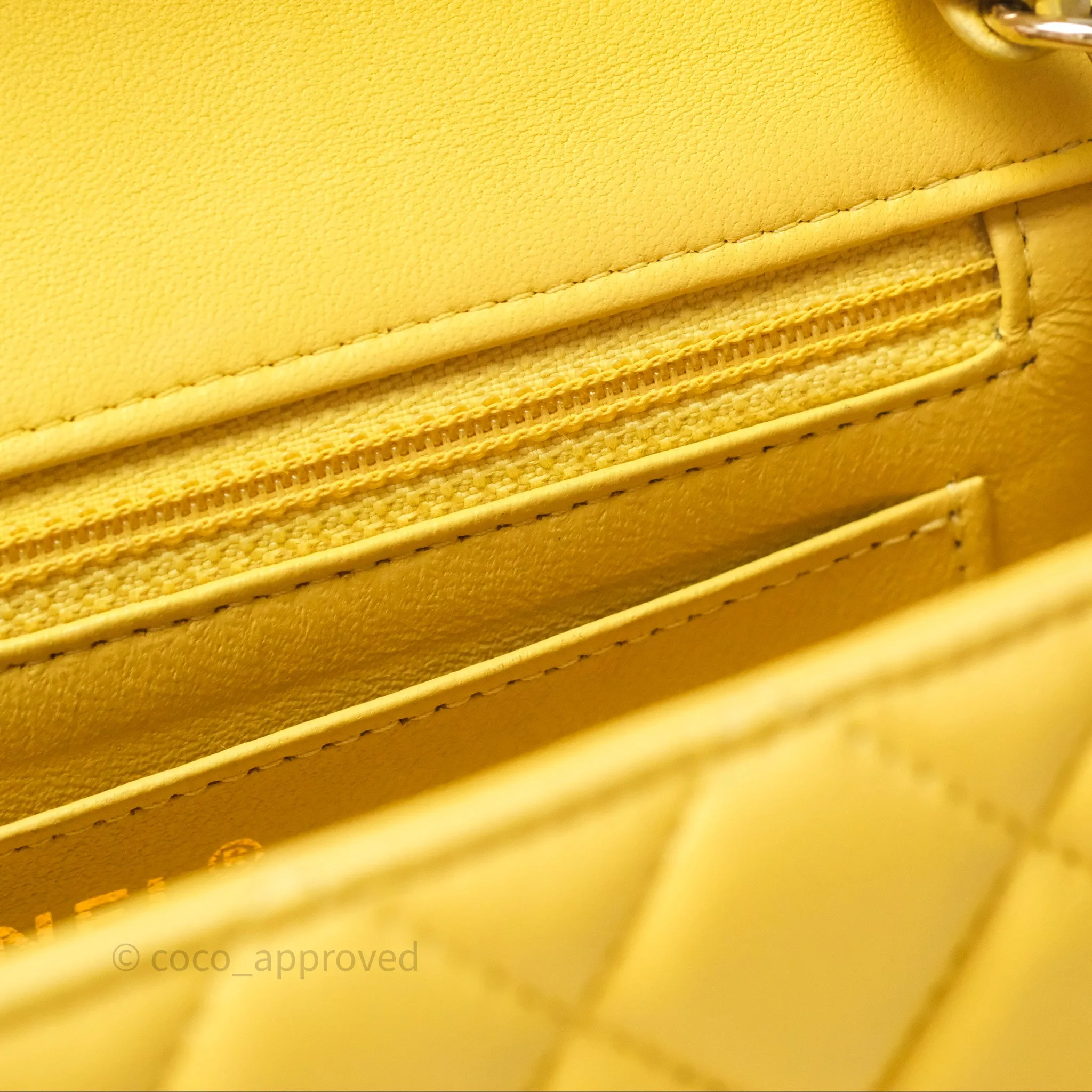 Chanel Quilted Mini Rectangular Flap Tri-Color Orange/Yellow/Pink Lambskin Gold Hardware