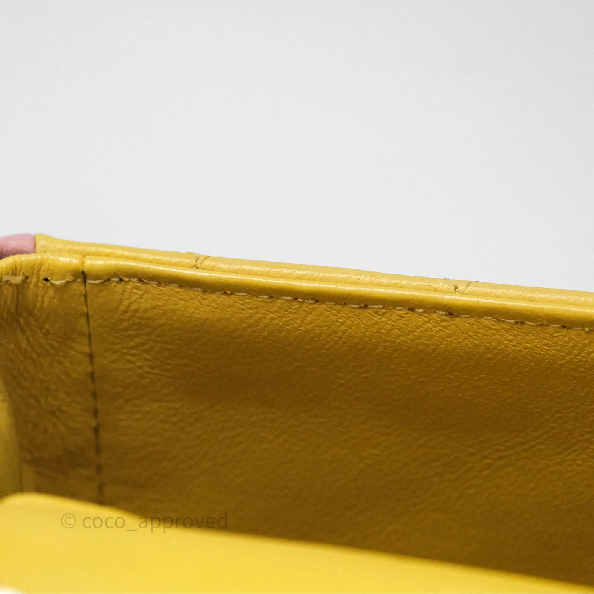 Chanel Quilted Mini Rectangular Flap Tri-Color Orange/Yellow/Pink Lambskin Gold Hardware