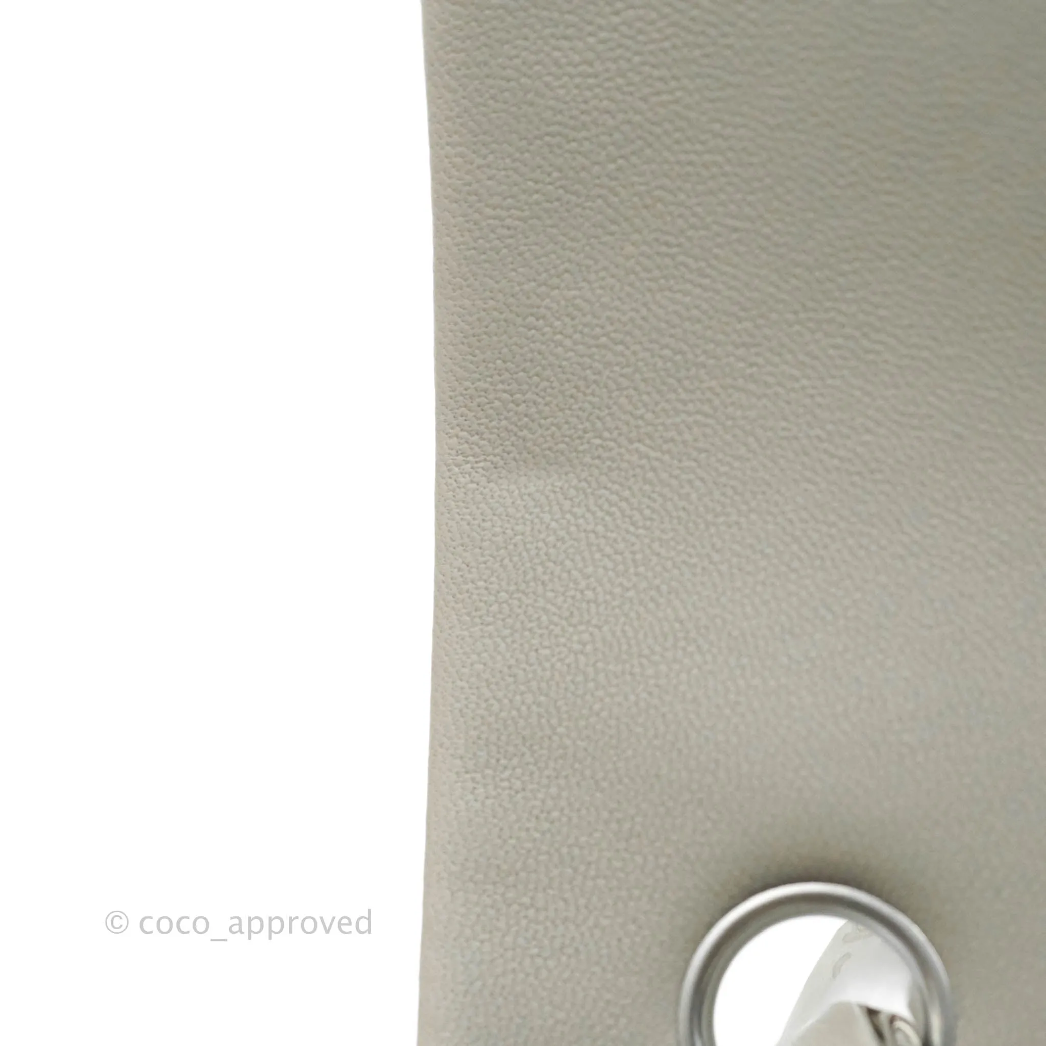 Chanel Quilted Mini Rectangular Grey Lambskin Silver Hardware 19B