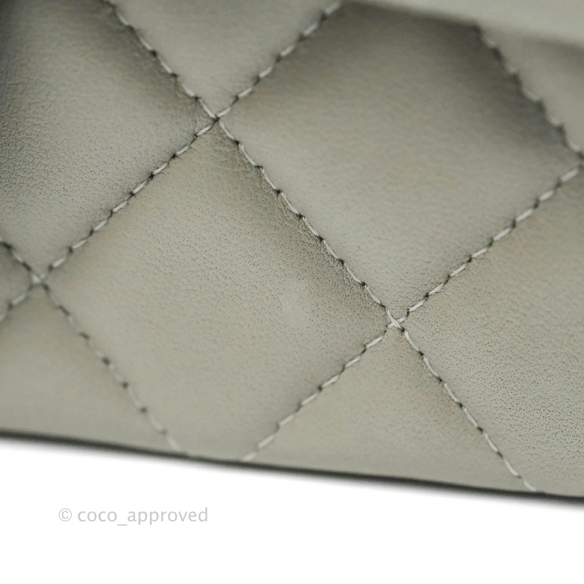 Chanel Quilted Mini Rectangular Grey Lambskin Silver Hardware 19B