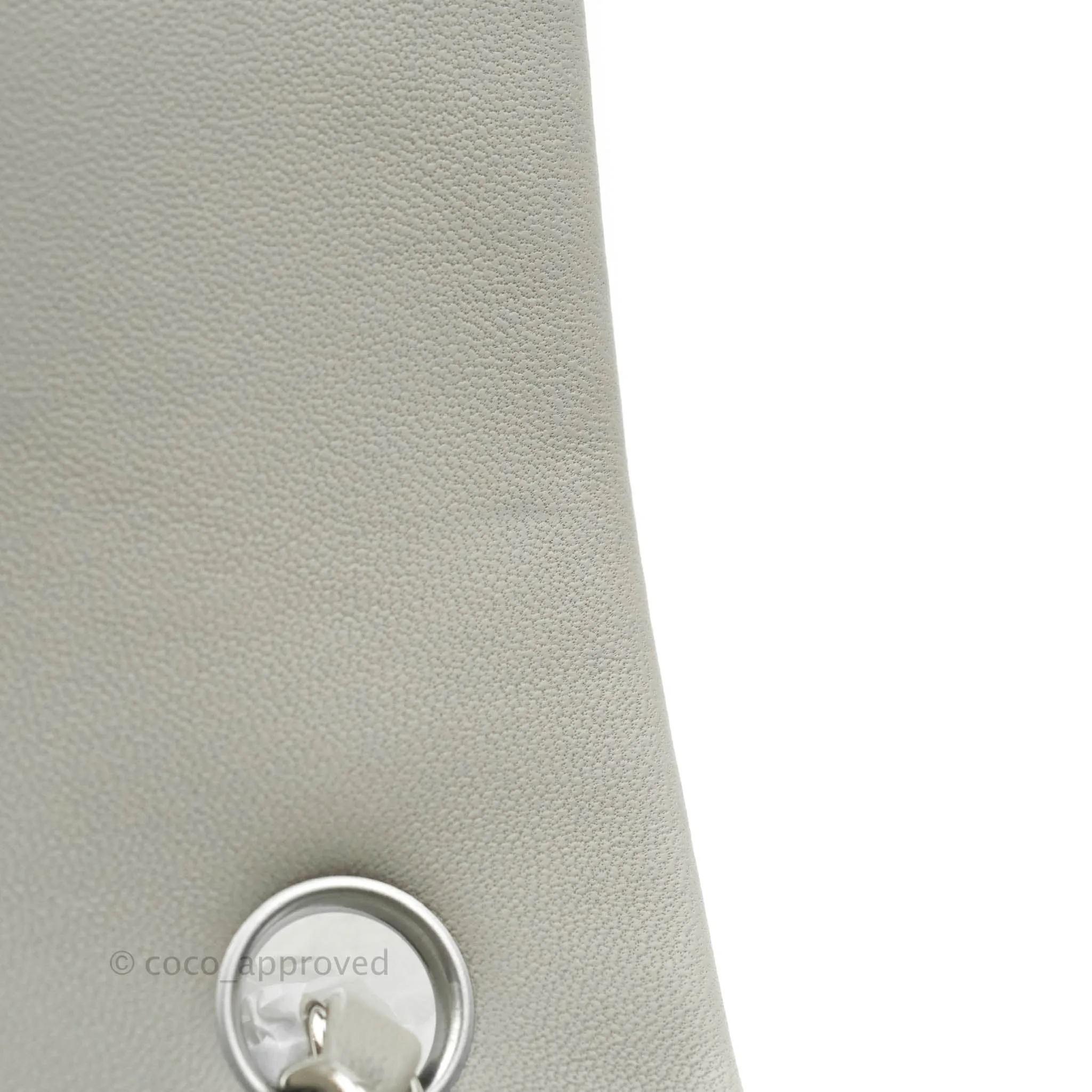 Chanel Quilted Mini Rectangular Grey Lambskin Silver Hardware 19B