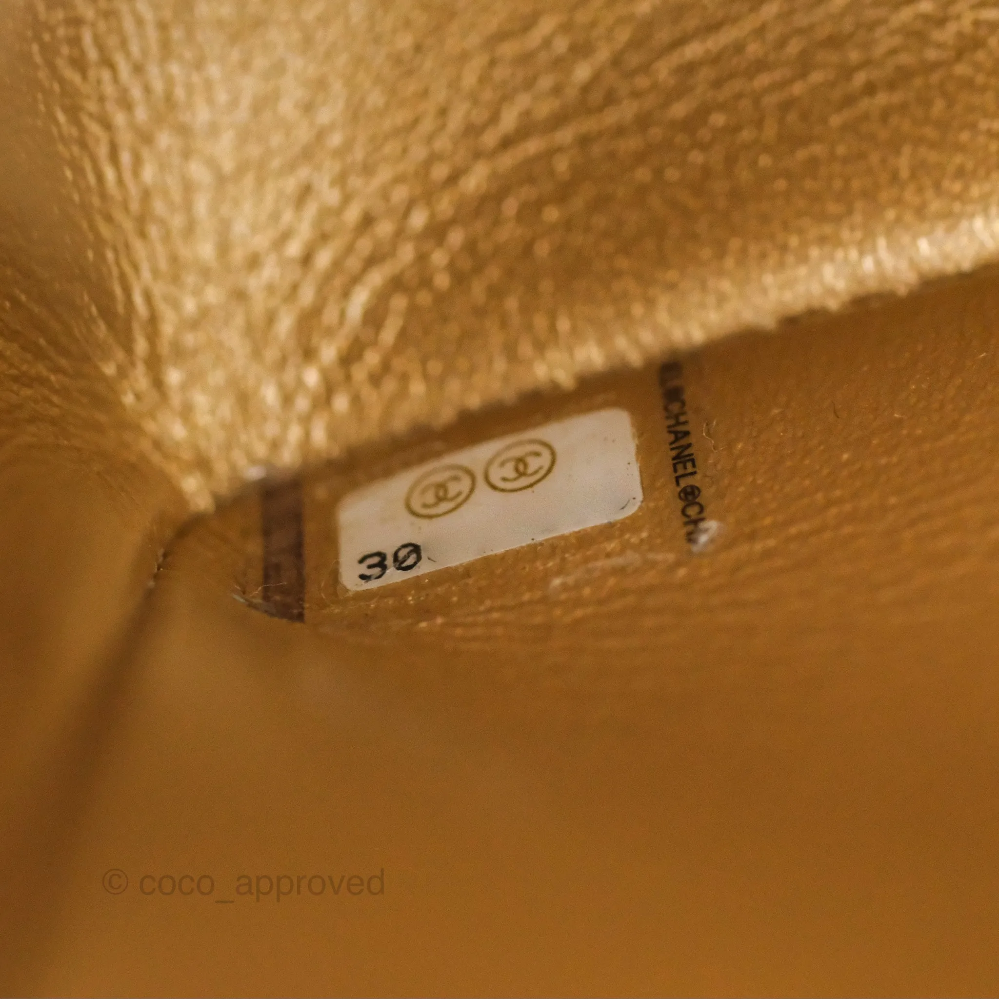 Chanel Quilted Mini Rectangular Iridescent Gold Lambskin Gold Hardware