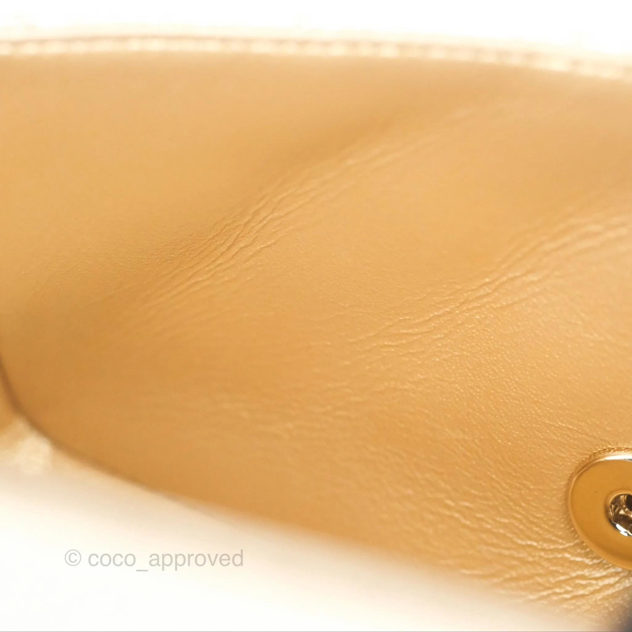 Chanel Quilted Mini Rectangular Iridescent Gold Lambskin Gold Hardware