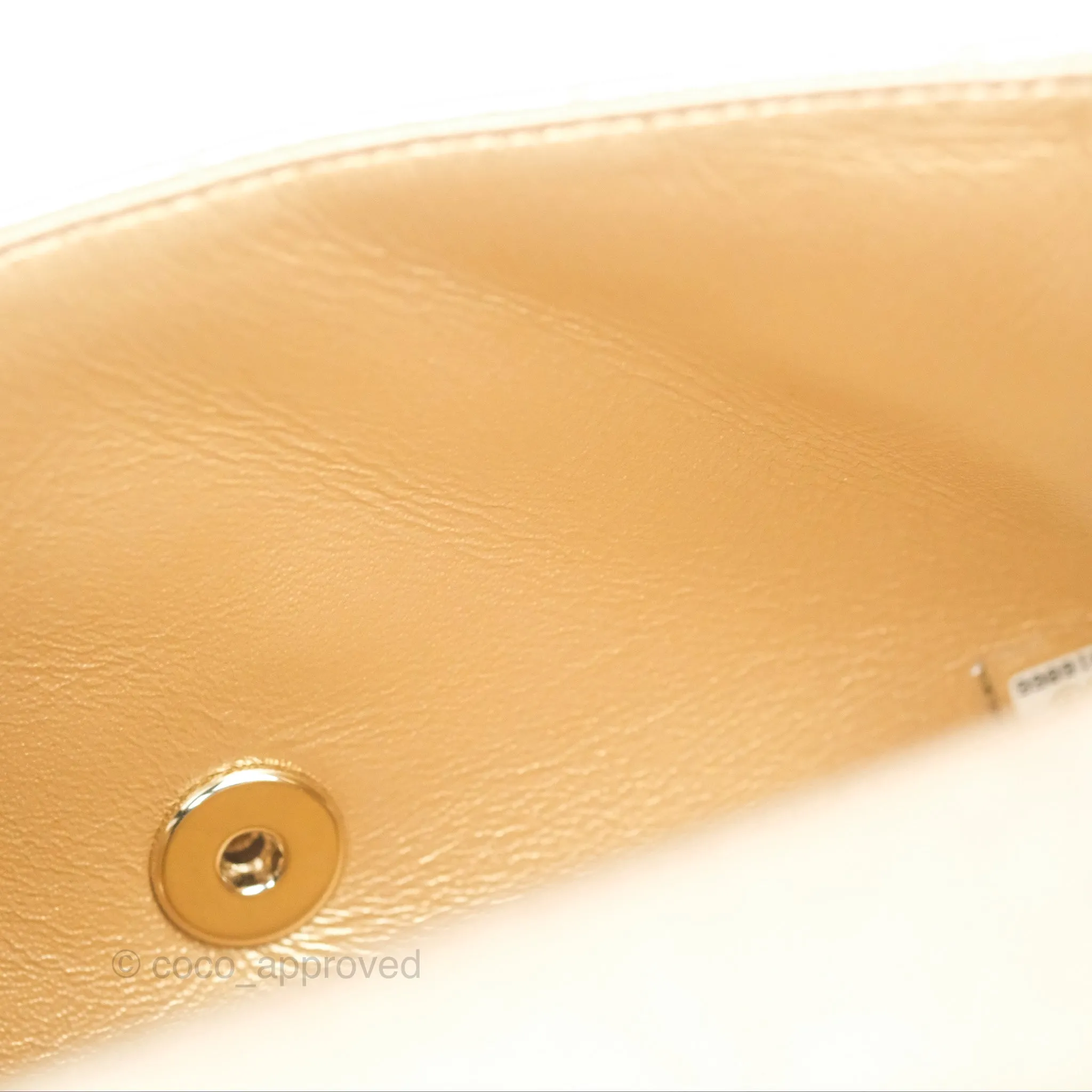 Chanel Quilted Mini Rectangular Iridescent Gold Lambskin Gold Hardware
