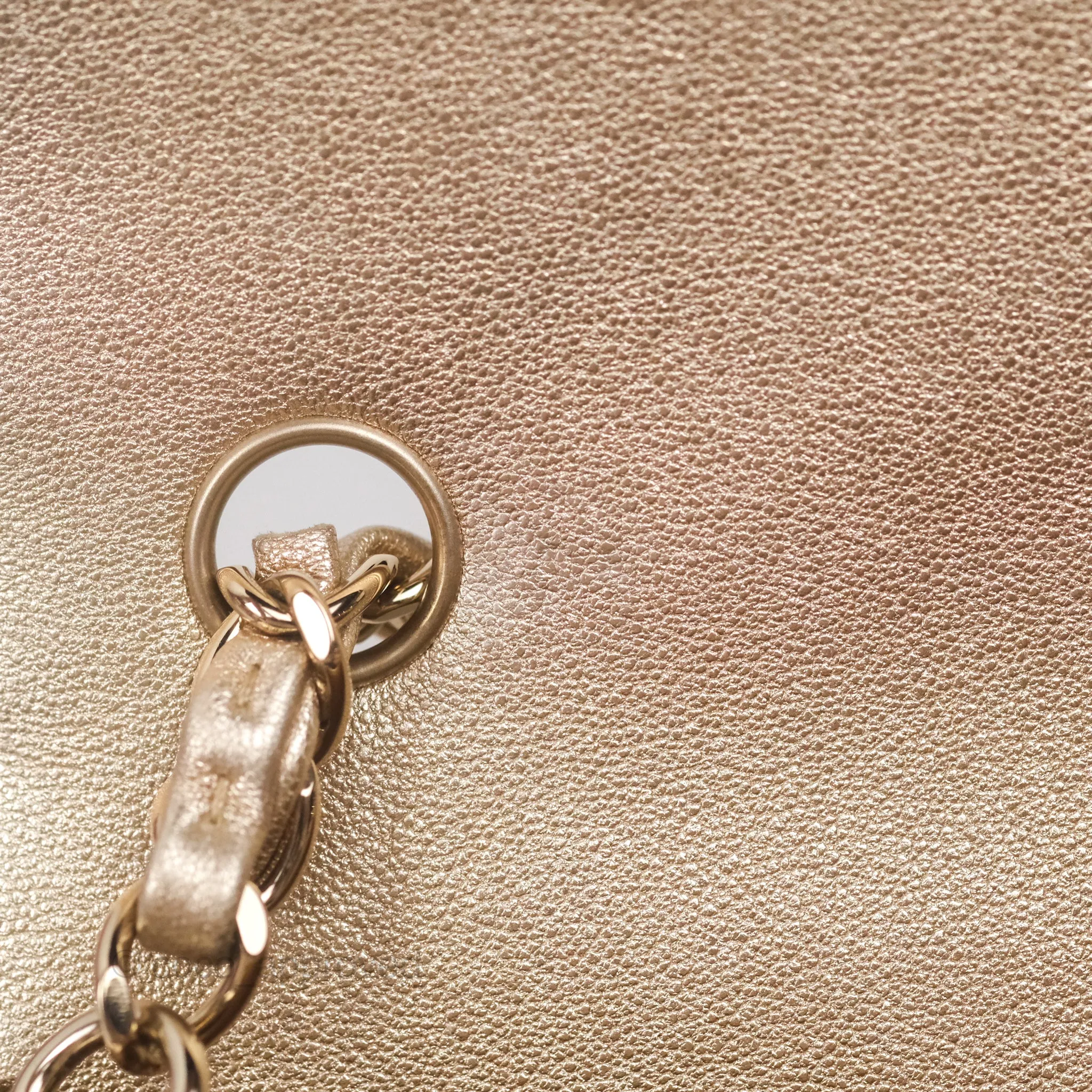 Chanel Quilted Mini Rectangular Iridescent Gold Lambskin Gold Hardware