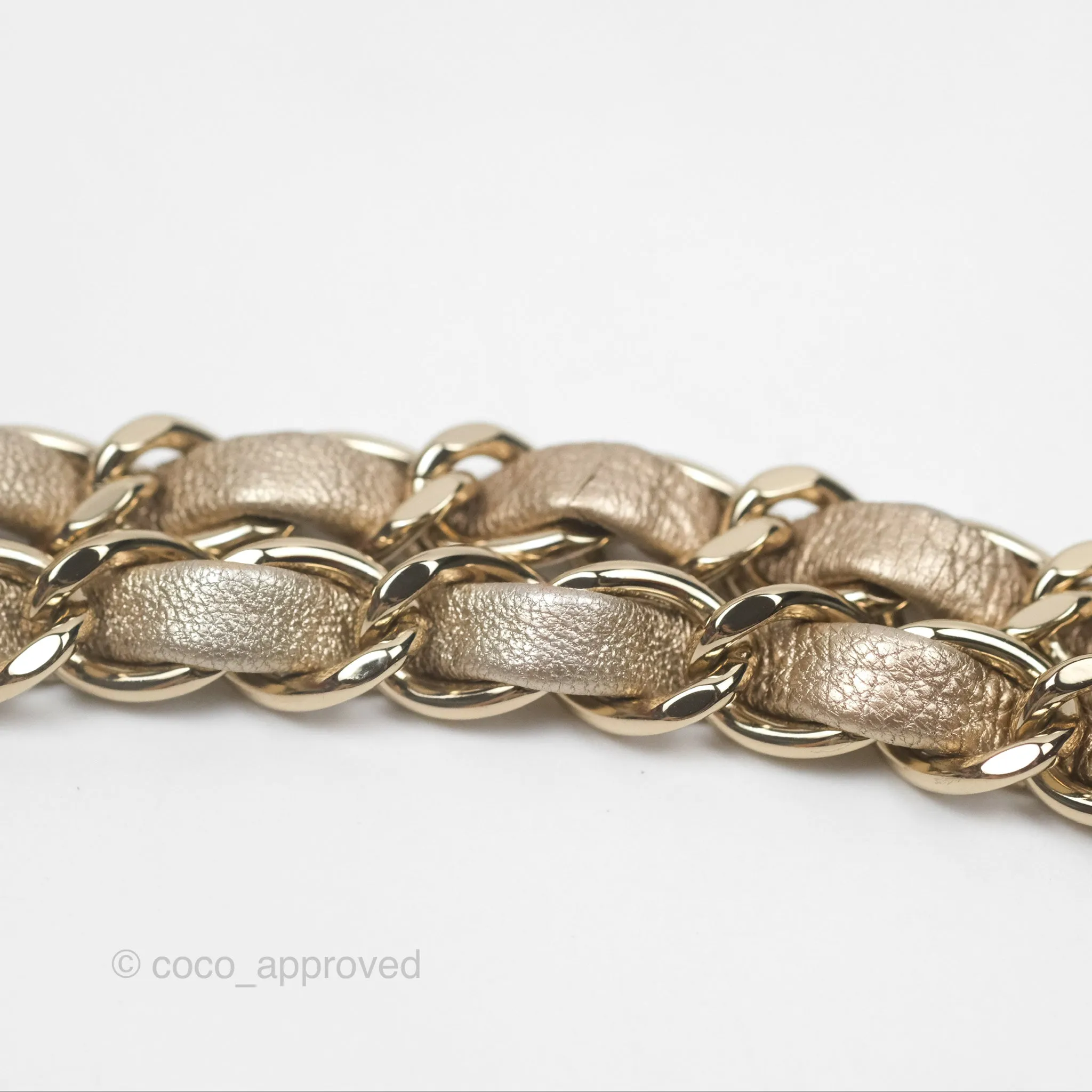 Chanel Quilted Mini Rectangular Iridescent Gold Lambskin Gold Hardware