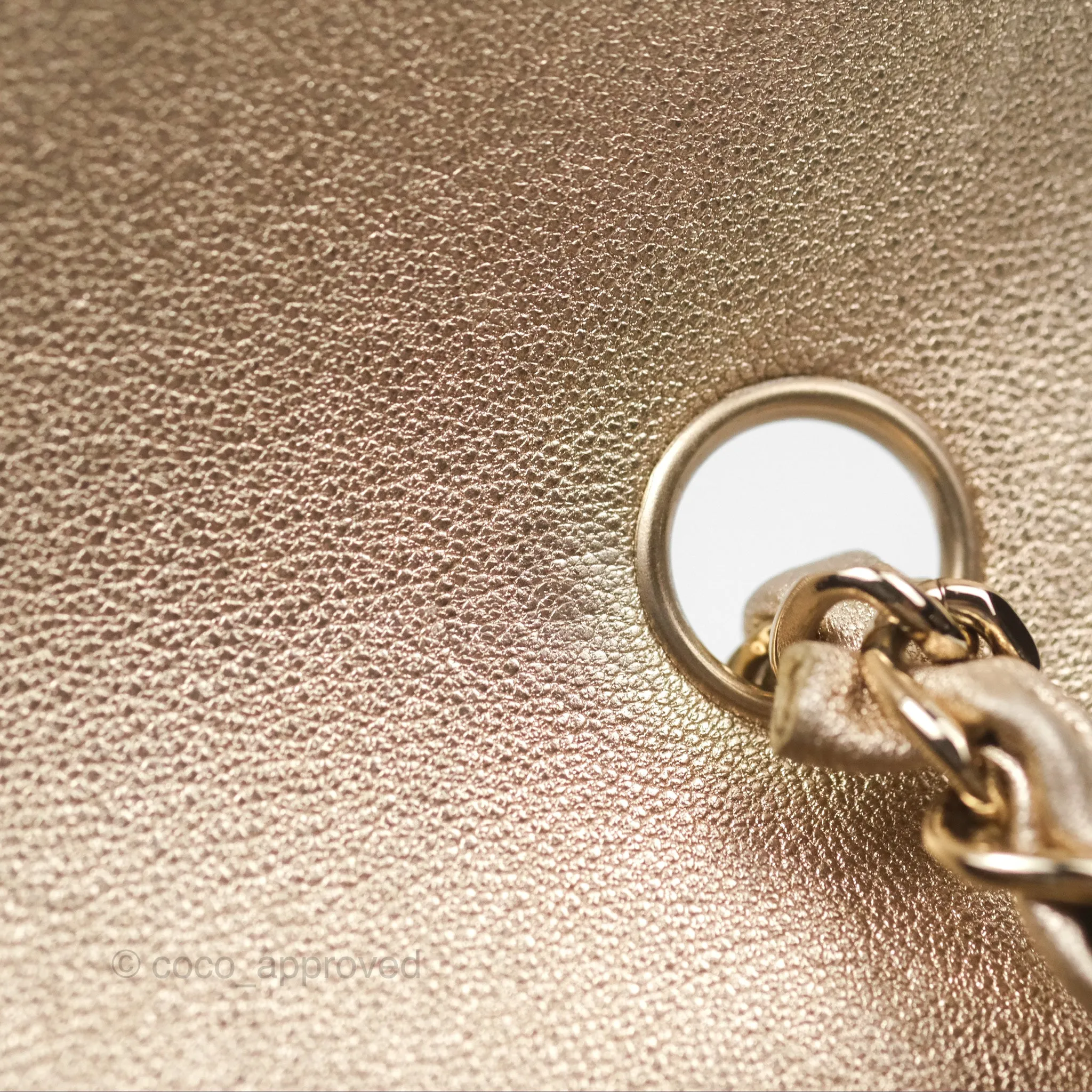 Chanel Quilted Mini Rectangular Iridescent Gold Lambskin Gold Hardware