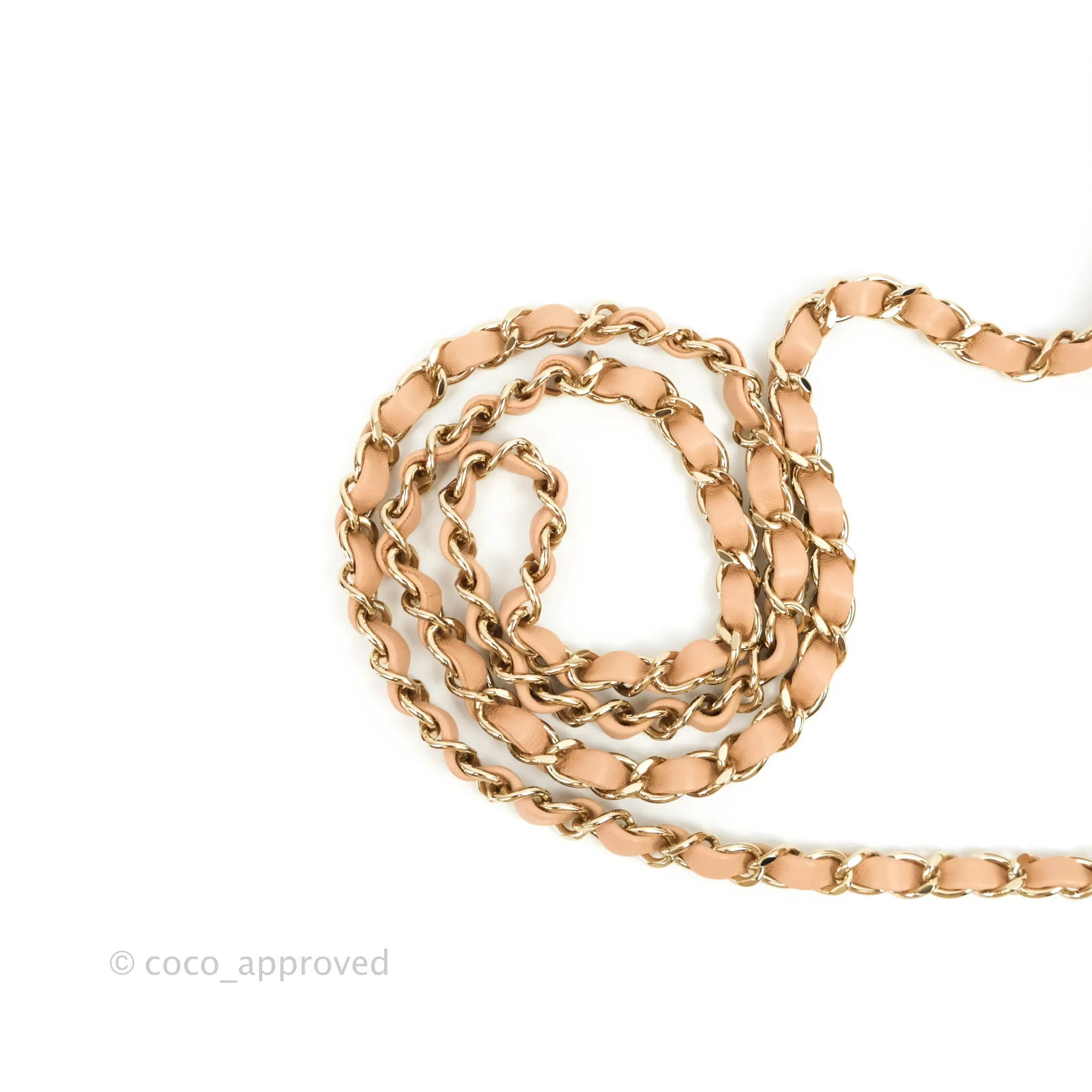 Chanel Quilted Mini Rectangular Lambskin Beige Gold Hardware 21A
