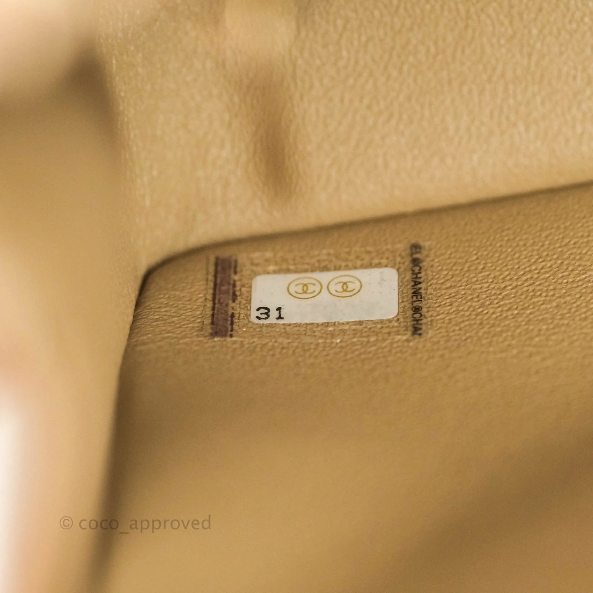 Chanel Quilted Mini Rectangular Lambskin Beige Gold Hardware