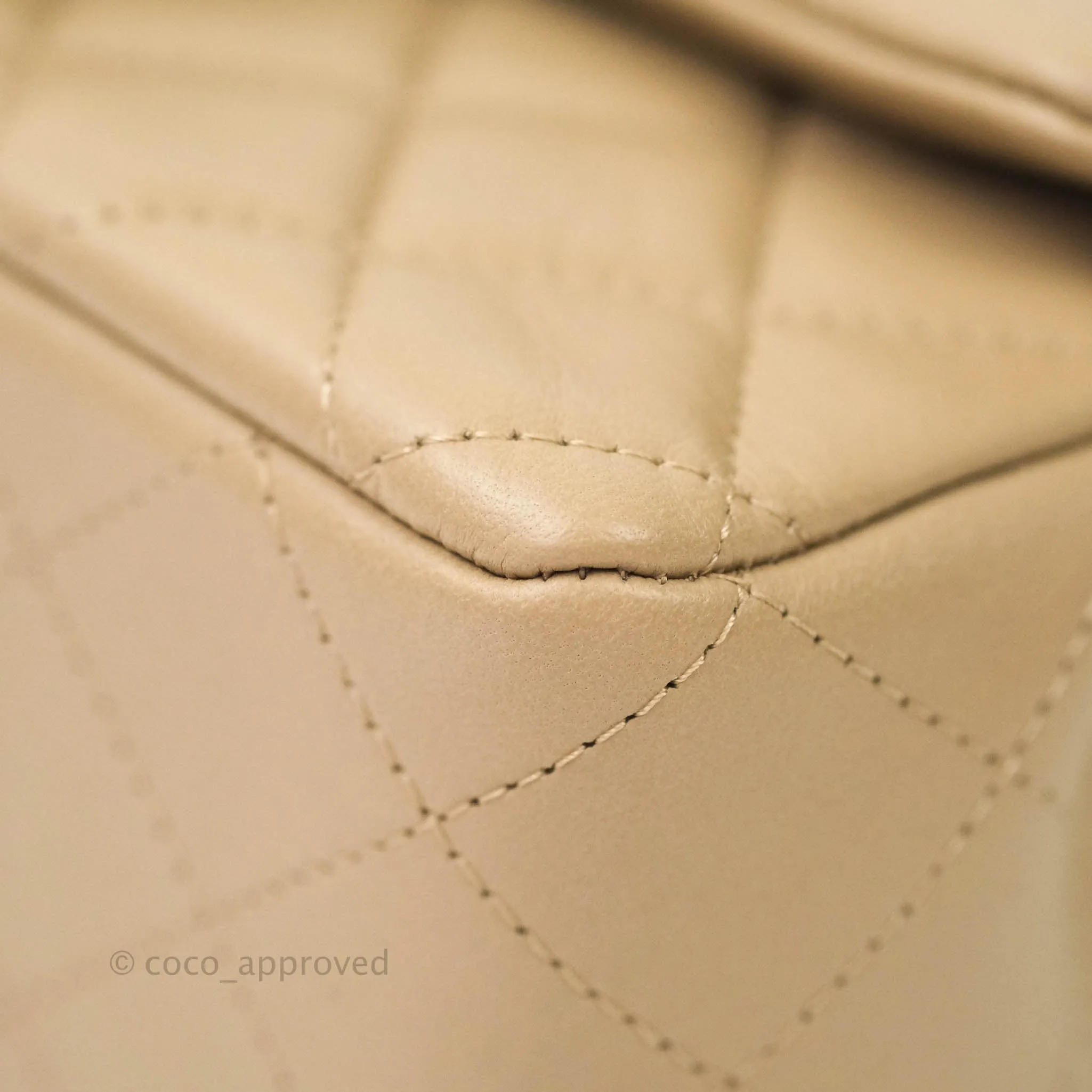 Chanel Quilted Mini Rectangular Lambskin Beige Gold Hardware