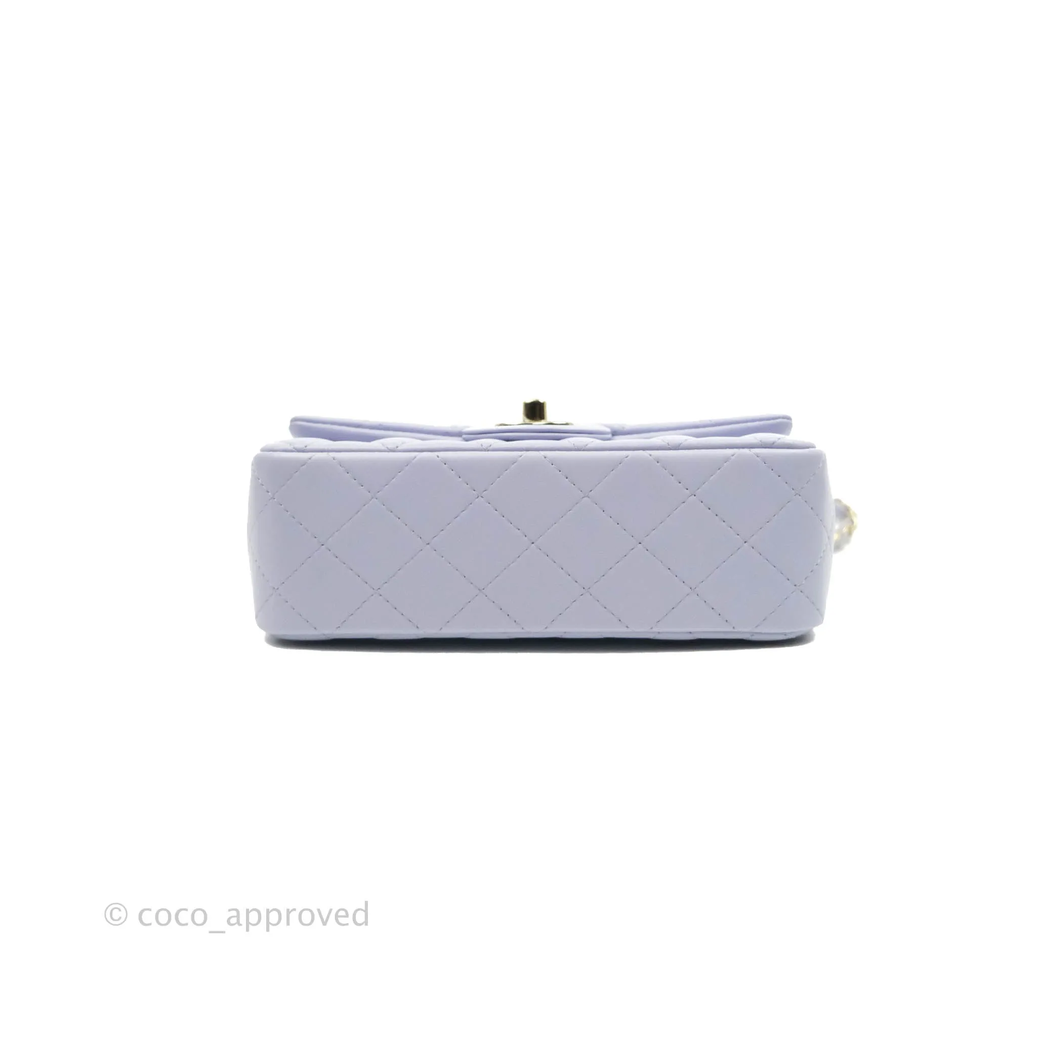 Chanel Quilted Mini Rectangular Lilac Lambskin Gold Hardware 21K