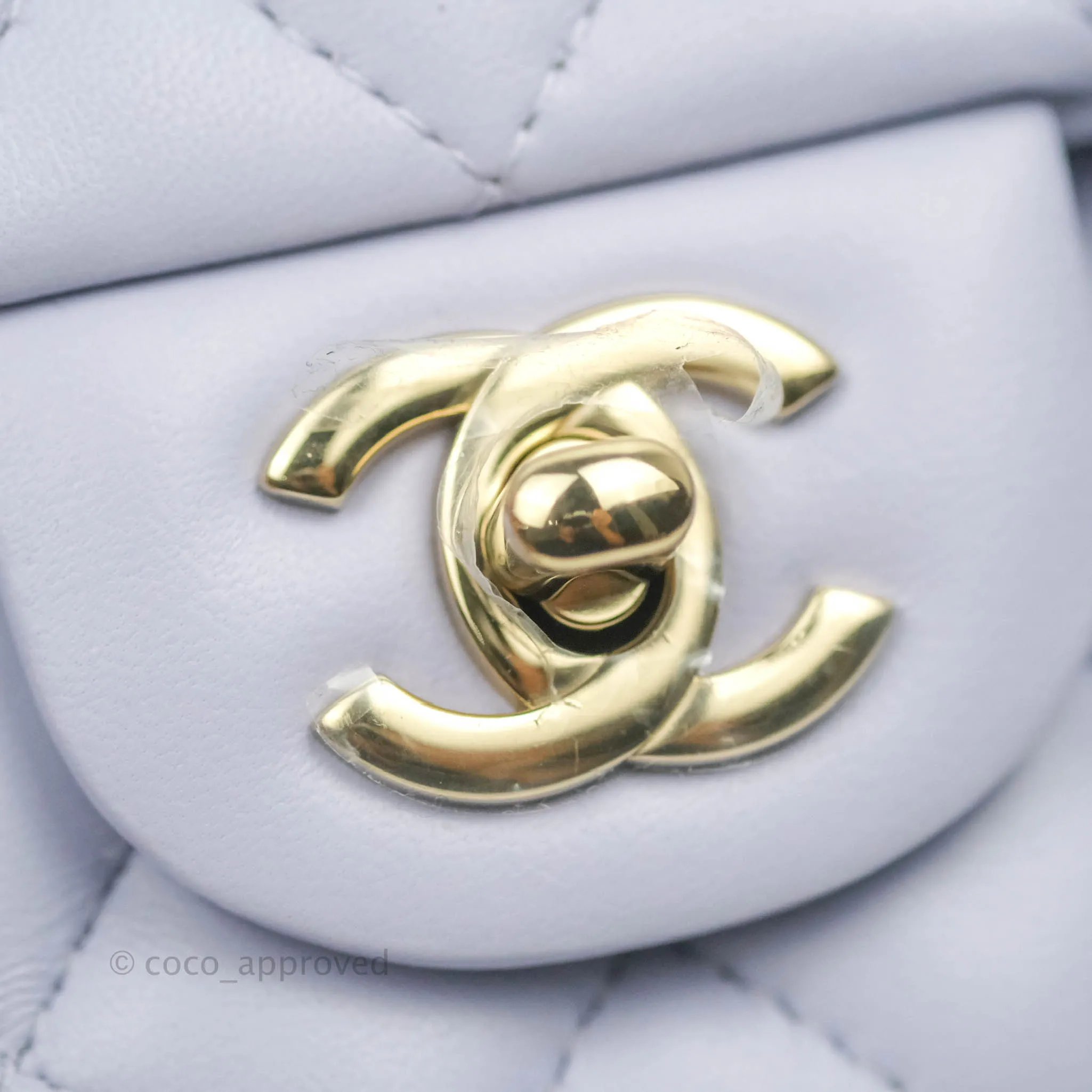 Chanel Quilted Mini Rectangular Lilac Lambskin Gold Hardware 21K