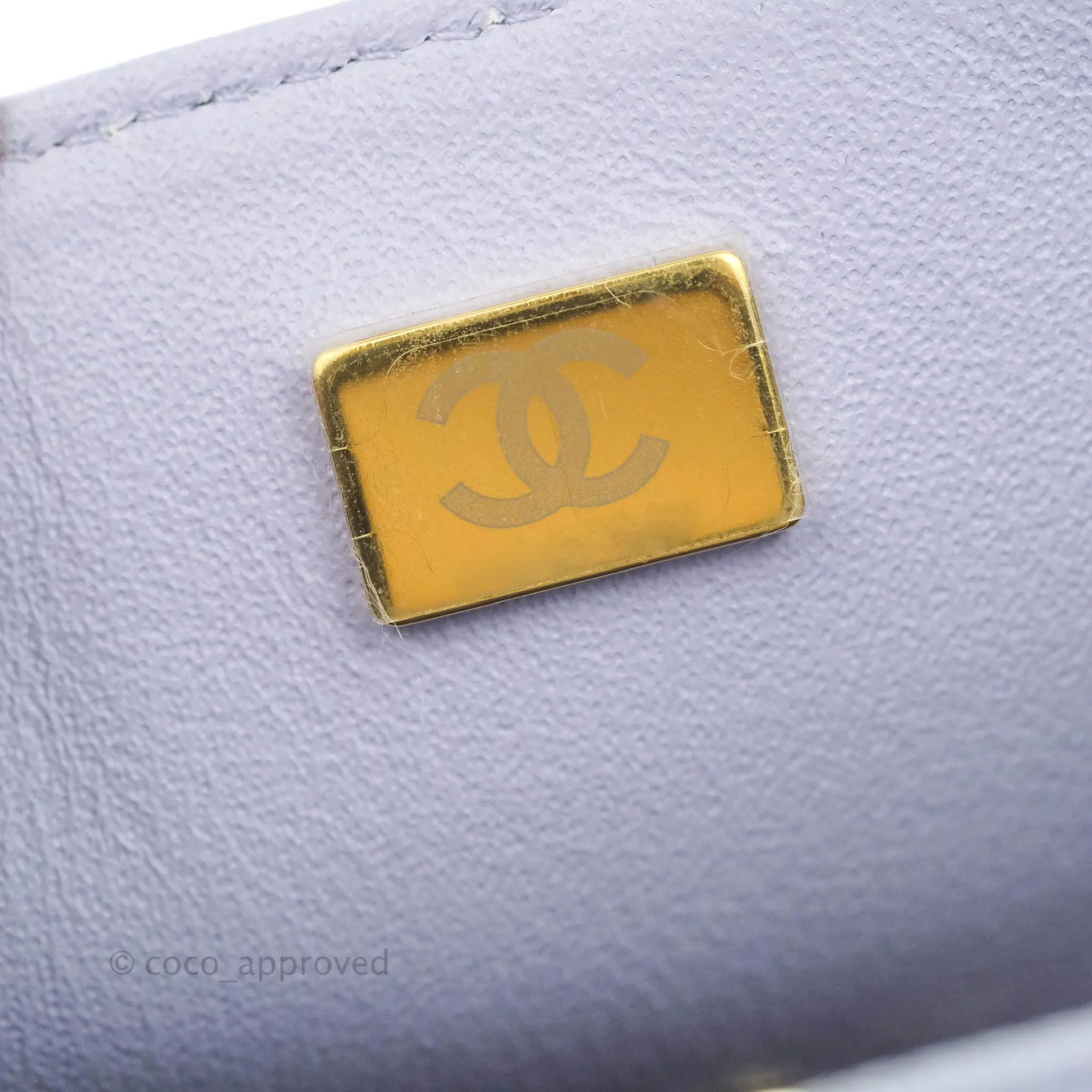 Chanel Quilted Mini Rectangular Lilac Lambskin Gold Hardware 21K