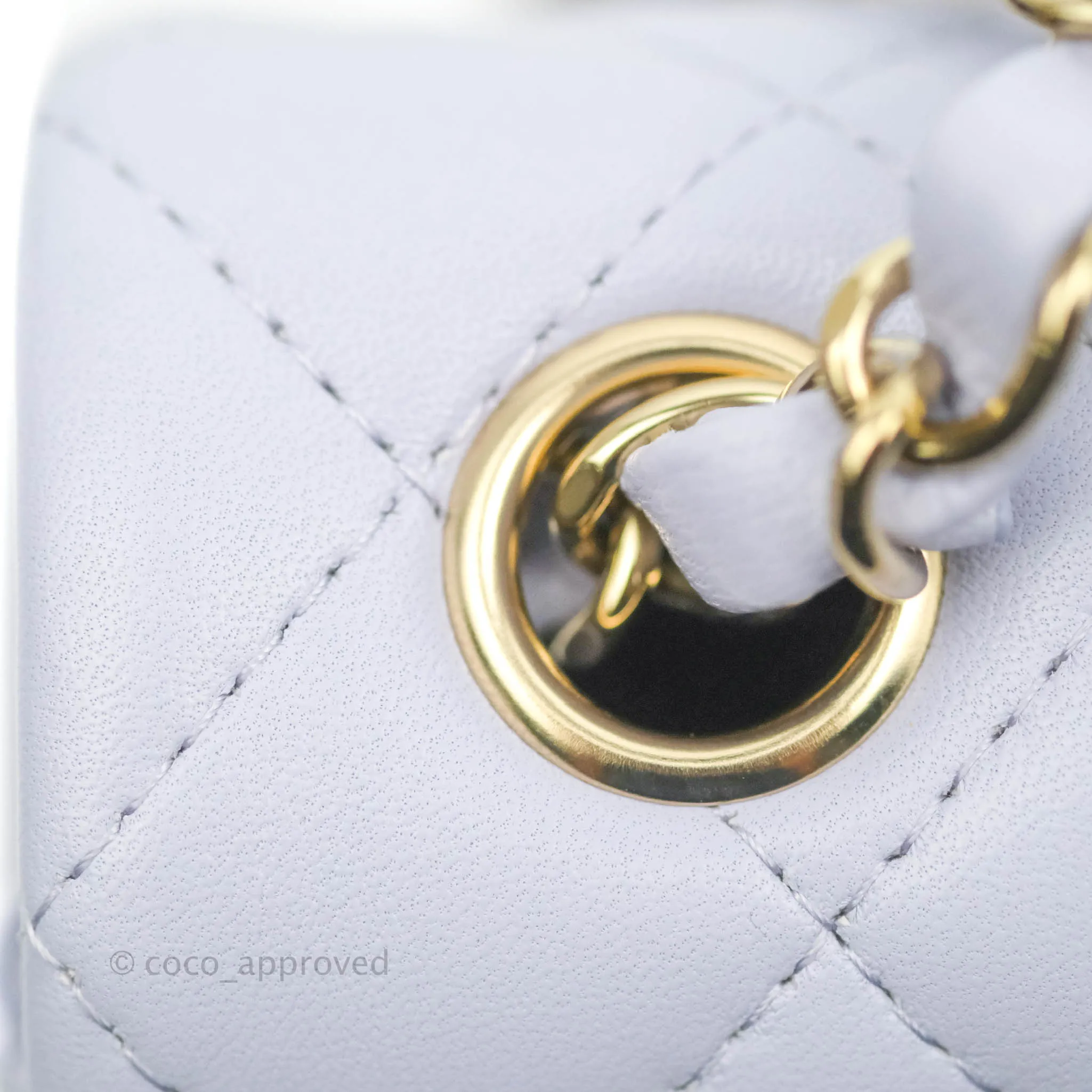 Chanel Quilted Mini Rectangular Lilac Lambskin Gold Hardware 21K