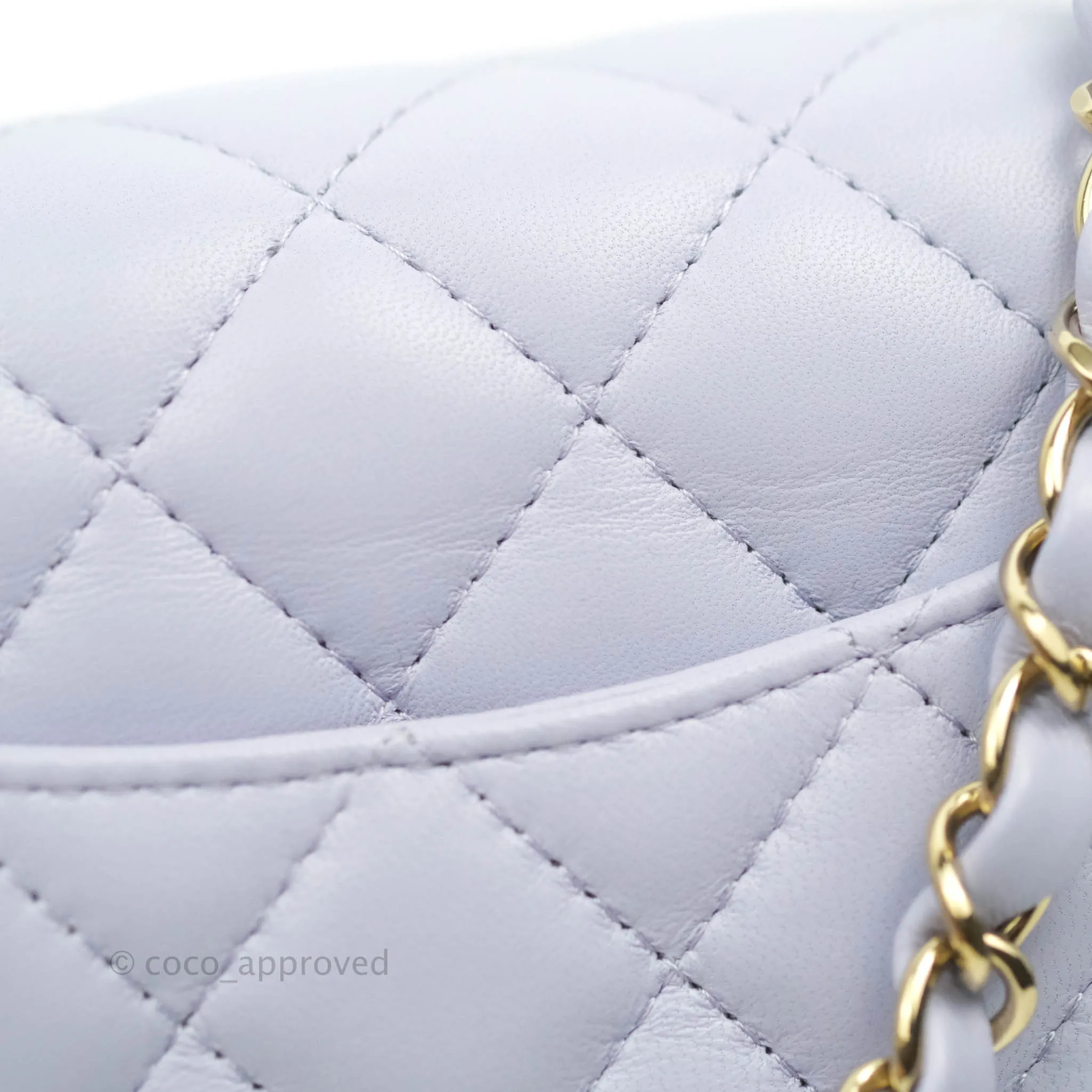 Chanel Quilted Mini Rectangular Lilac Lambskin Gold Hardware 21K