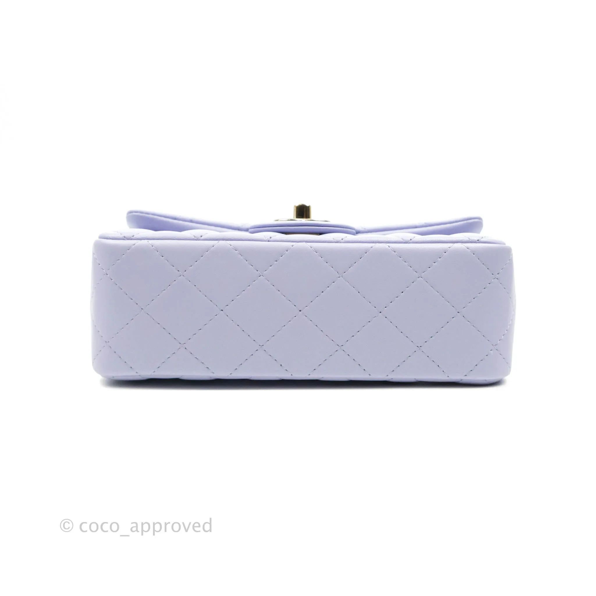Chanel Quilted Mini Rectangular Lilac Lambskin Gold Hardware 21K