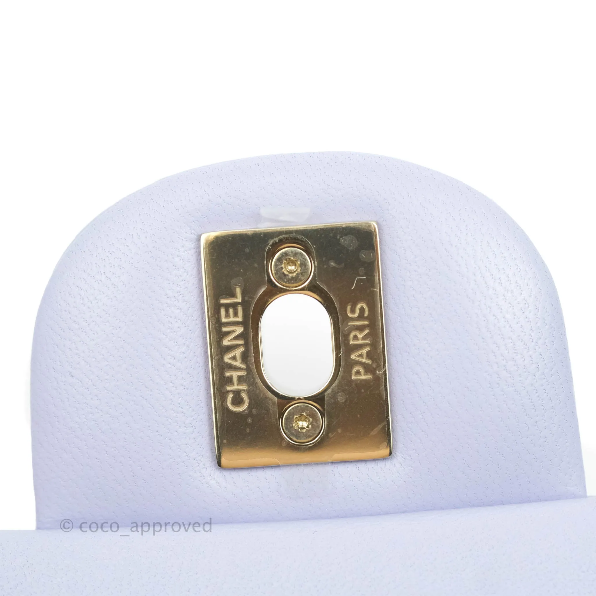 Chanel Quilted Mini Rectangular Lilac Lambskin Gold Hardware 21K