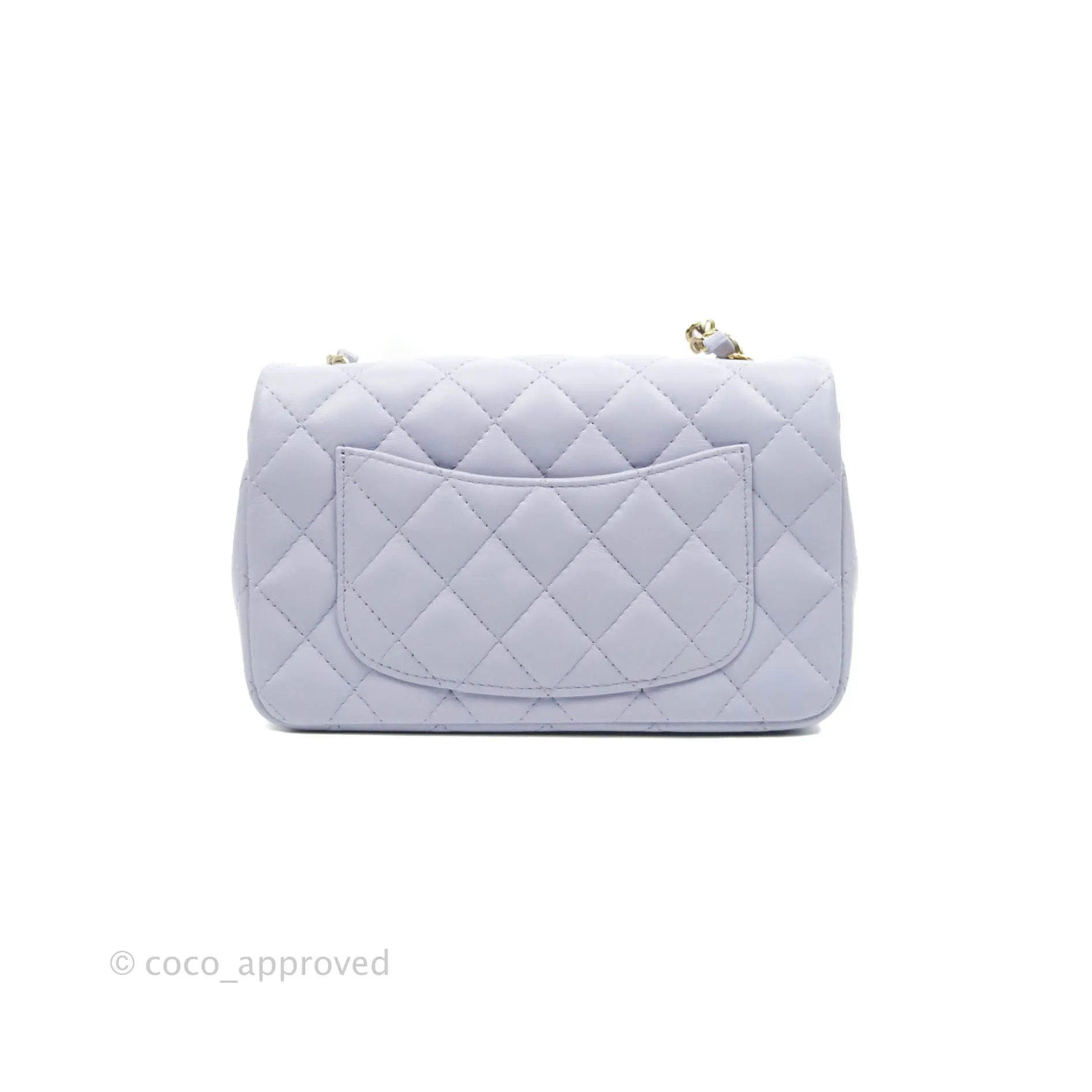 Chanel Quilted Mini Rectangular Lilac Lambskin Gold Hardware 21K