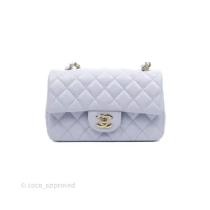 Chanel Quilted Mini Rectangular Lilac Lambskin Gold Hardware 21K