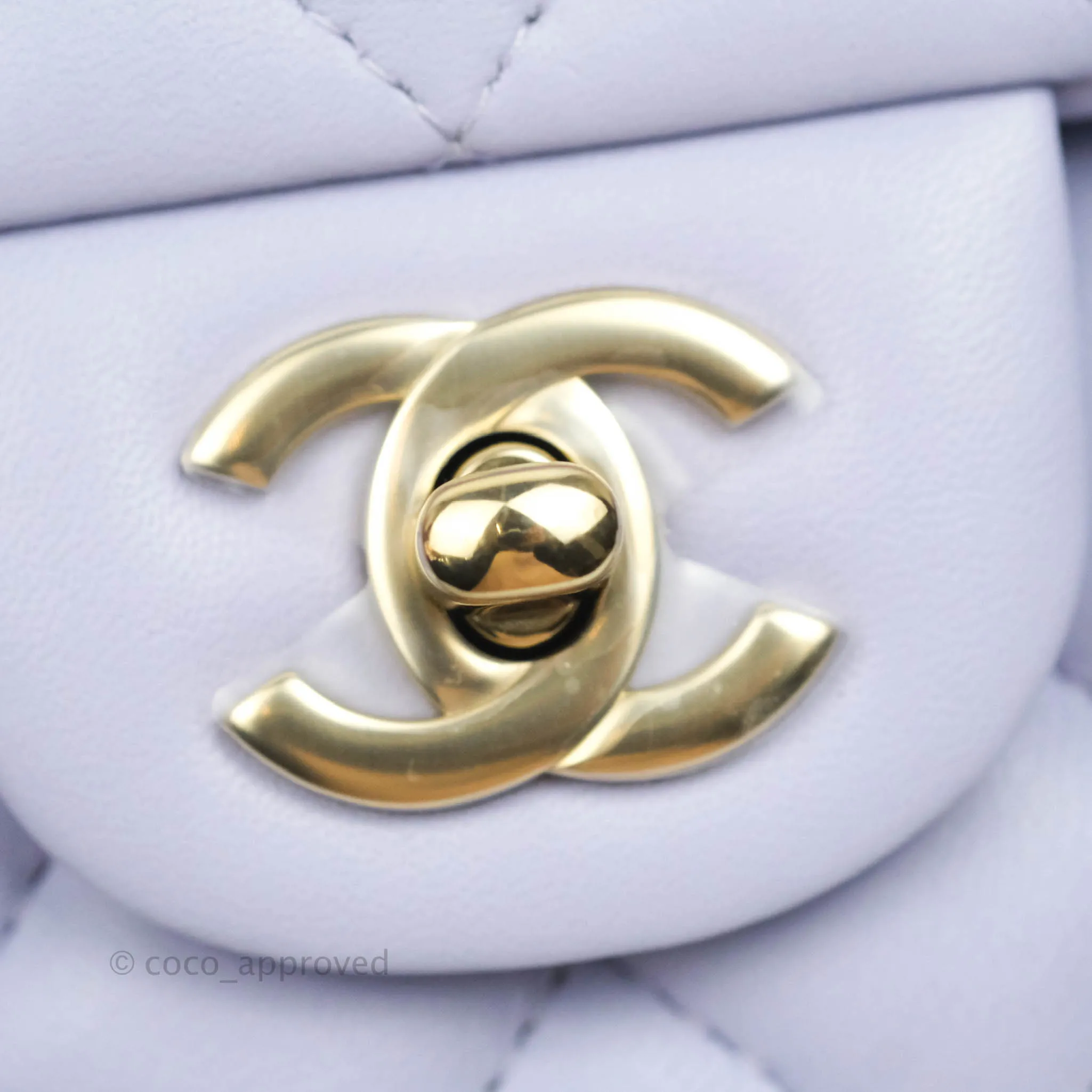 Chanel Quilted Mini Rectangular Lilac Lambskin Gold Hardware 21K