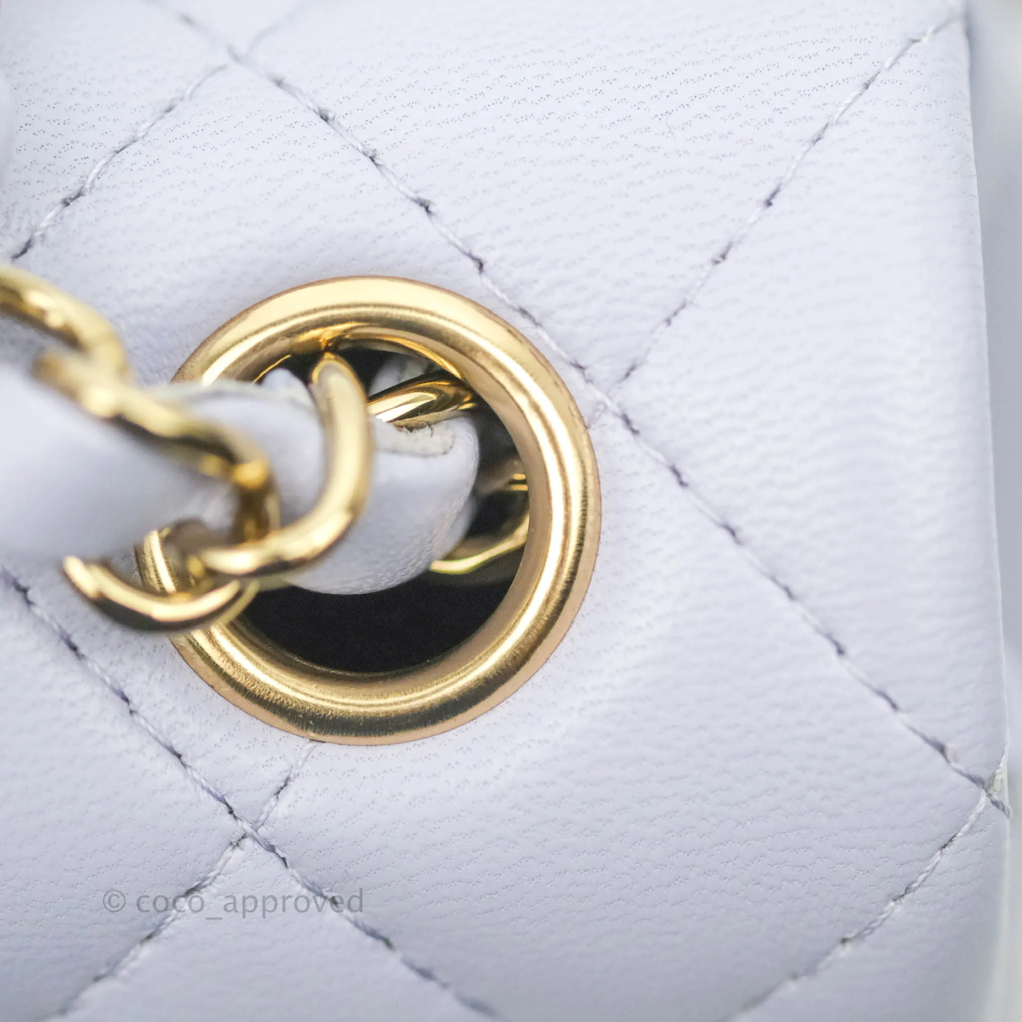 Chanel Quilted Mini Rectangular Lilac Lambskin Gold Hardware 21K