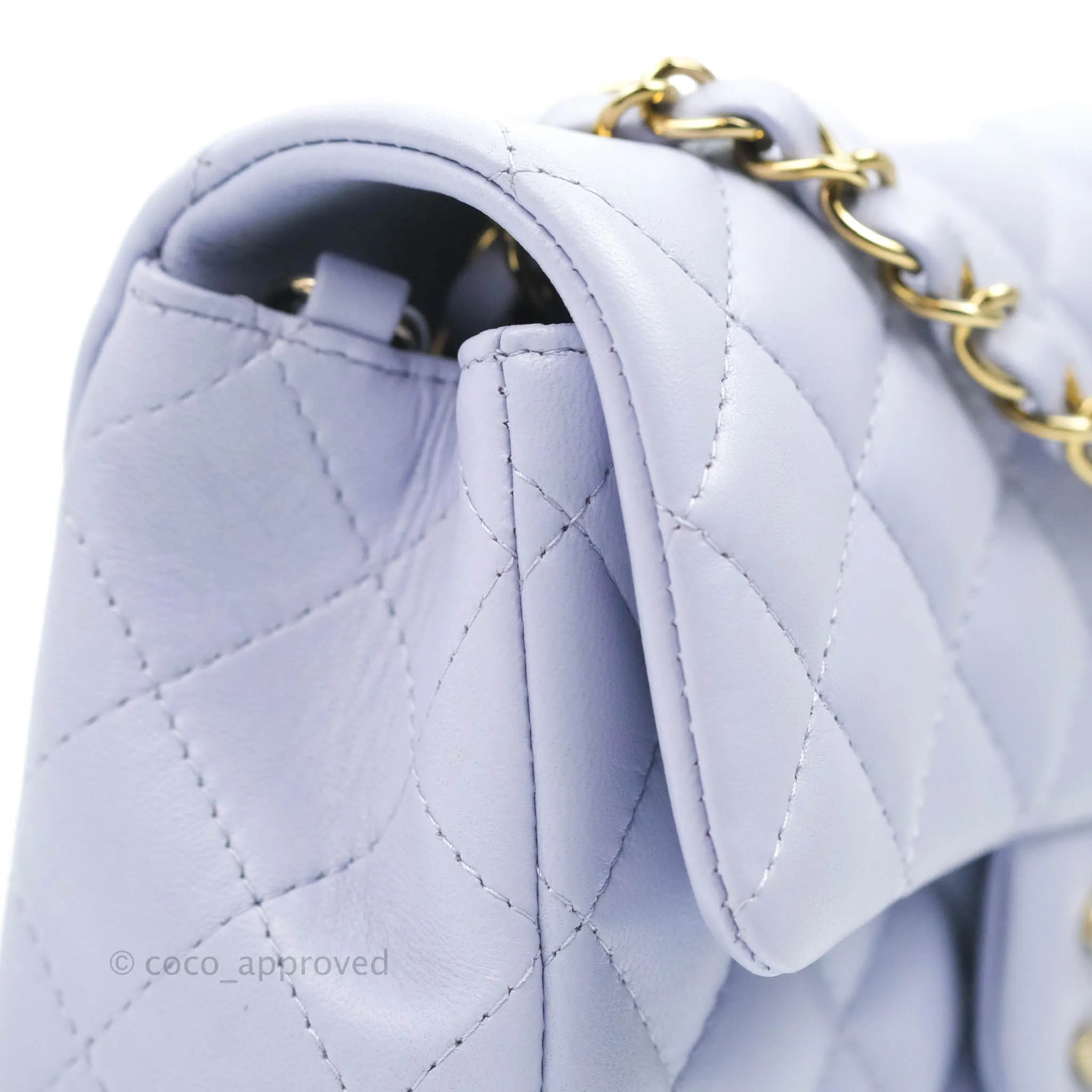 Chanel Quilted Mini Rectangular Lilac Lambskin Gold Hardware 21K