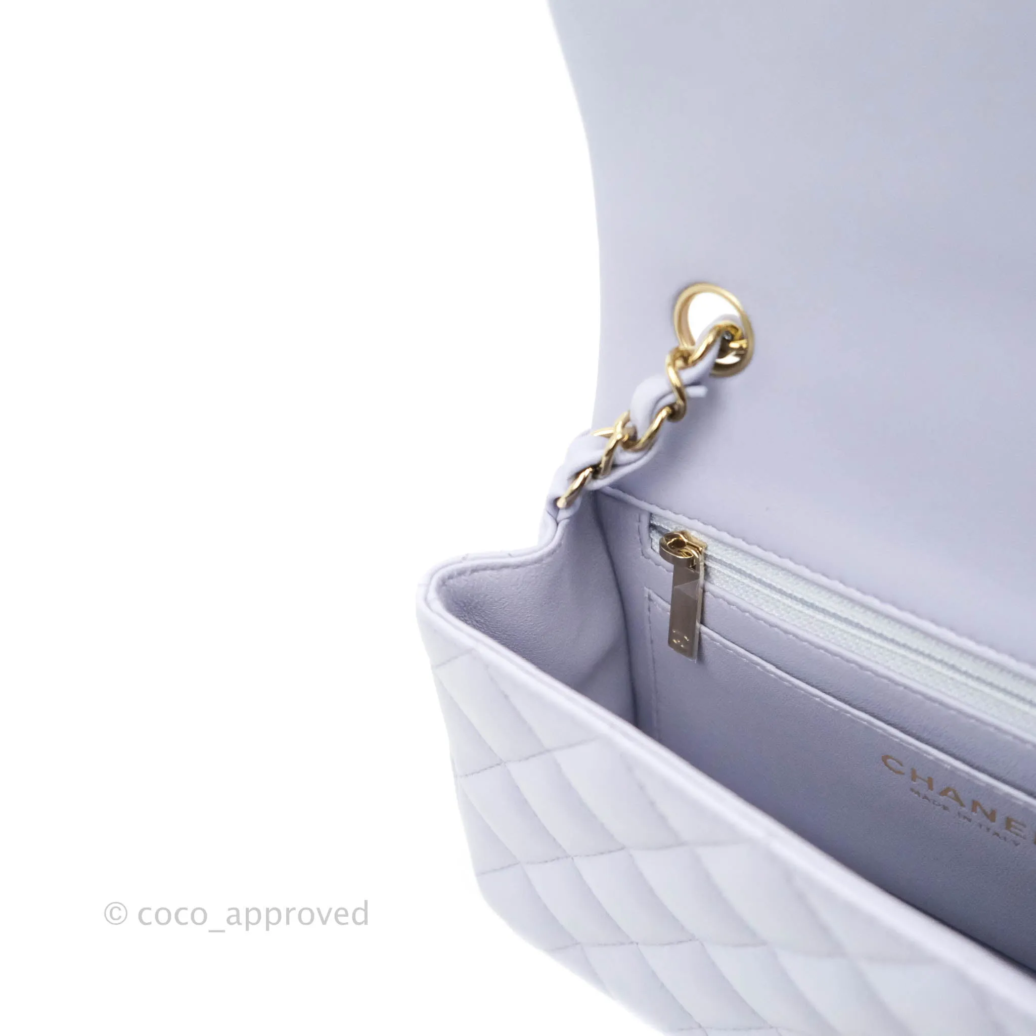 Chanel Quilted Mini Rectangular Lilac Lambskin Gold Hardware 21K