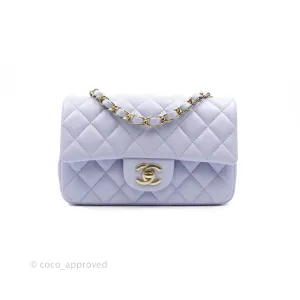 Chanel Quilted Mini Rectangular Lilac Lambskin Gold Hardware 21K