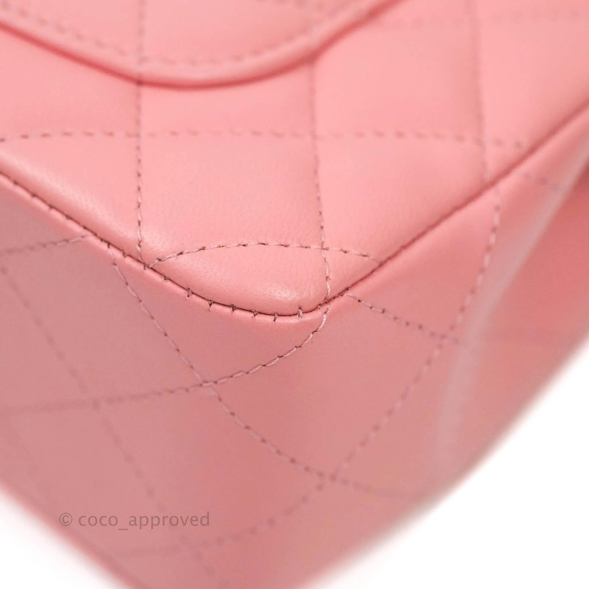Chanel Quilted Mini Rectangular Pink Lambskin Aged Gold Hardware