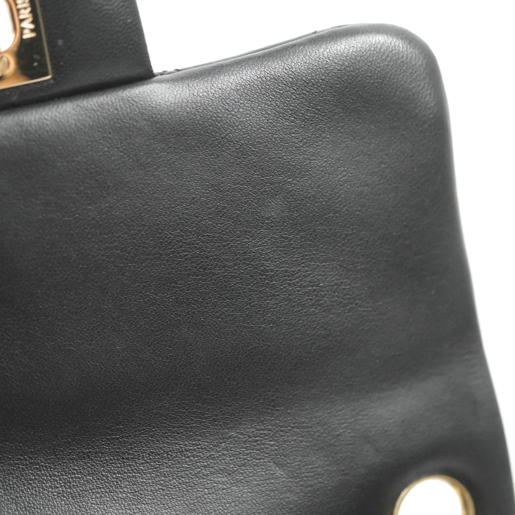 Chanel Quilted Mini Square Black Lambskin Gold Hardware