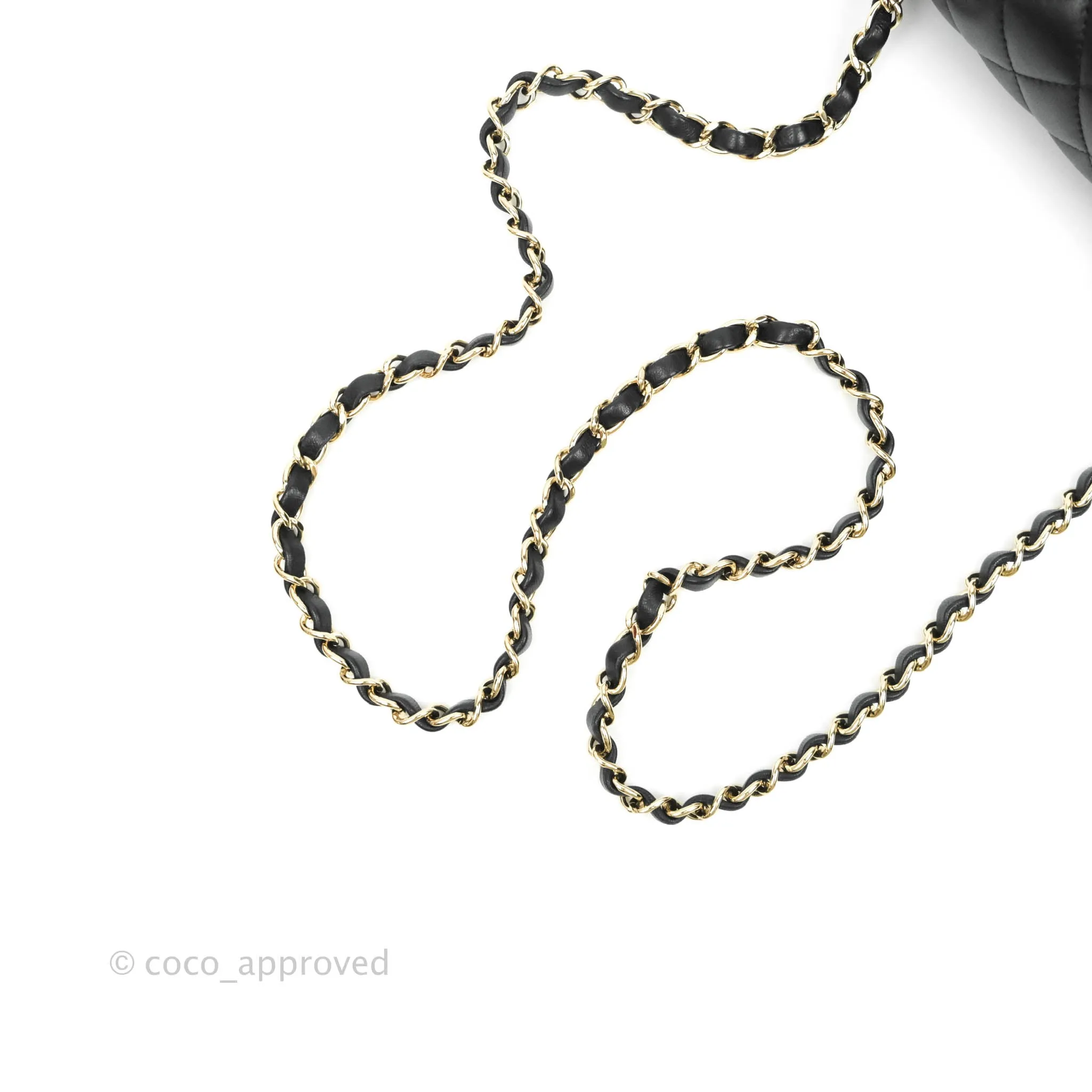 Chanel Quilted Mini Square Black Lambskin Gold Hardware