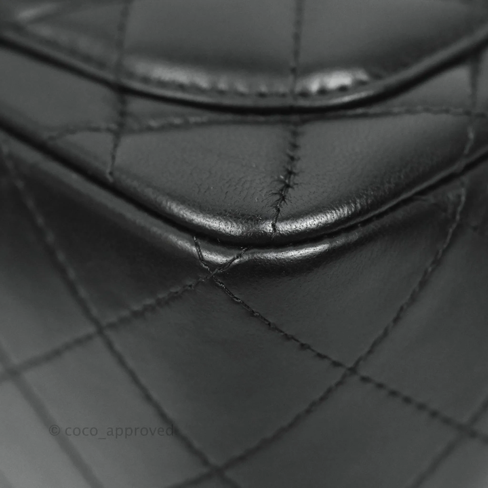 Chanel Quilted Mini Square Black Lambskin Gold Hardware