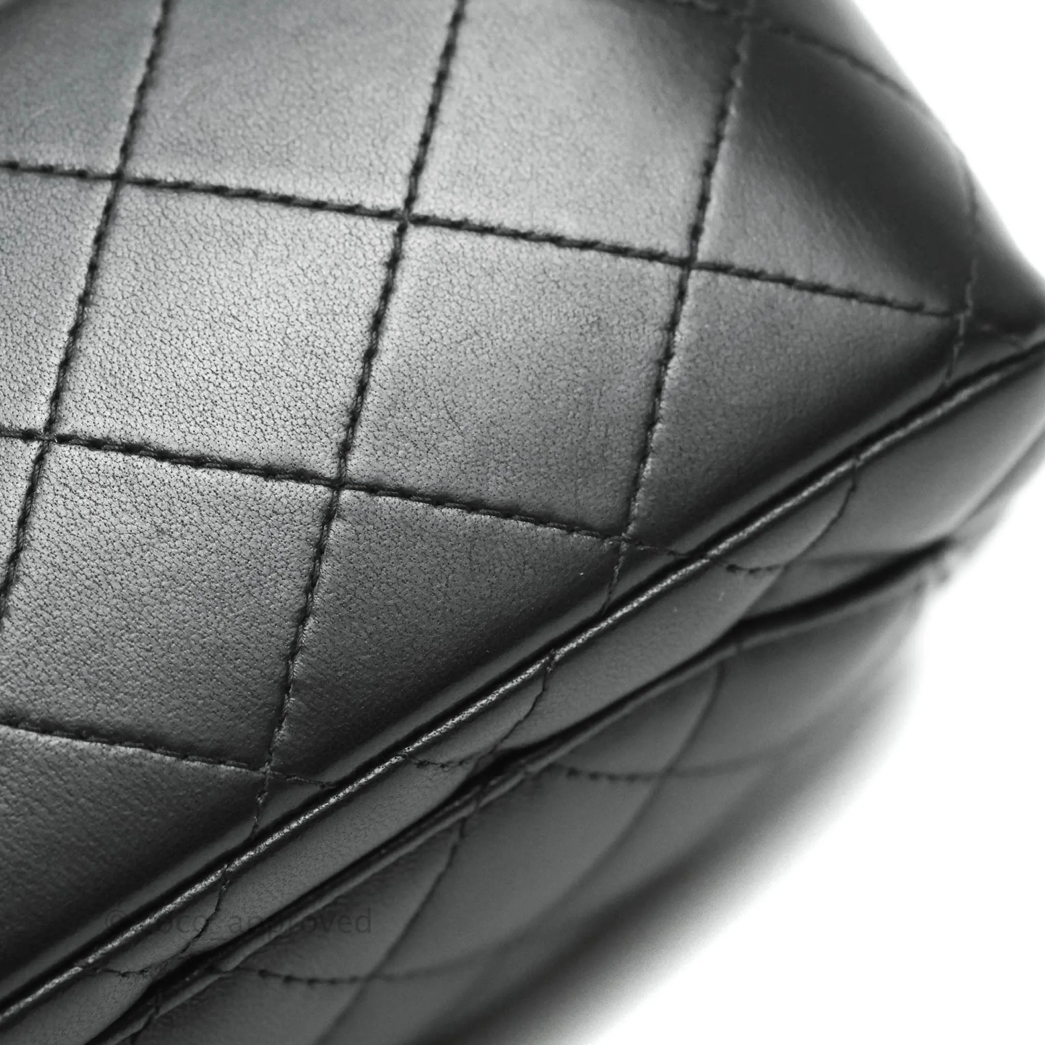 Chanel Quilted Mini Square Black Lambskin Gold Hardware