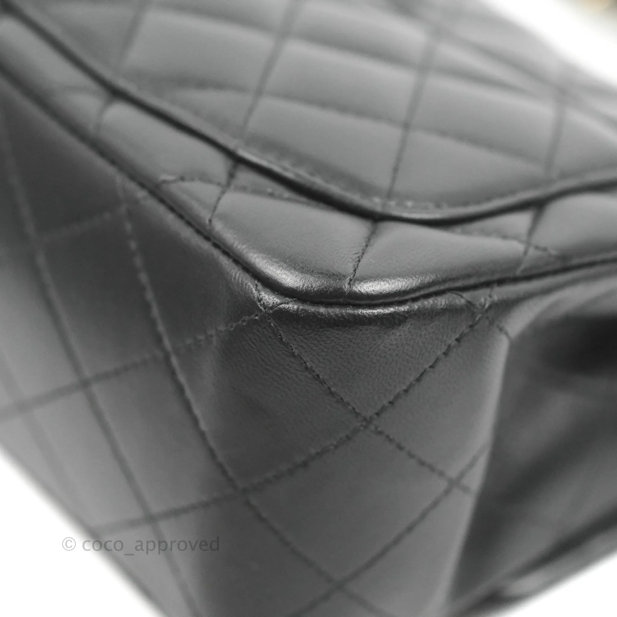 Chanel Quilted Mini Square Black Lambskin Gold Hardware