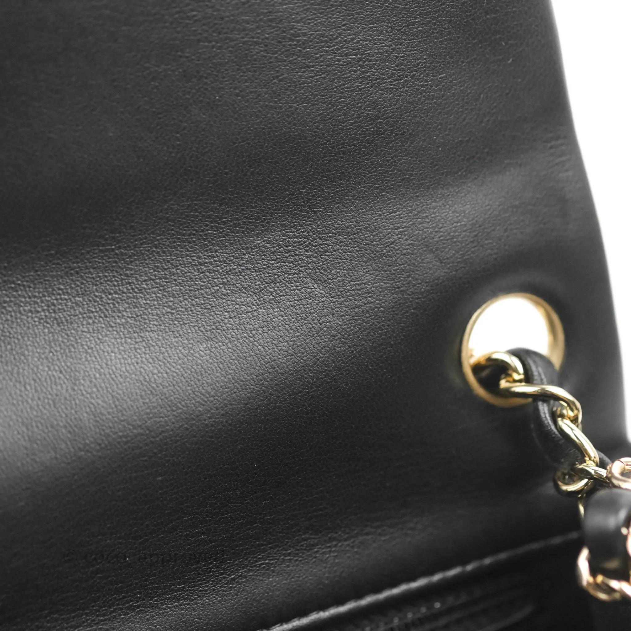 Chanel Quilted Mini Square Black Lambskin Gold Hardware